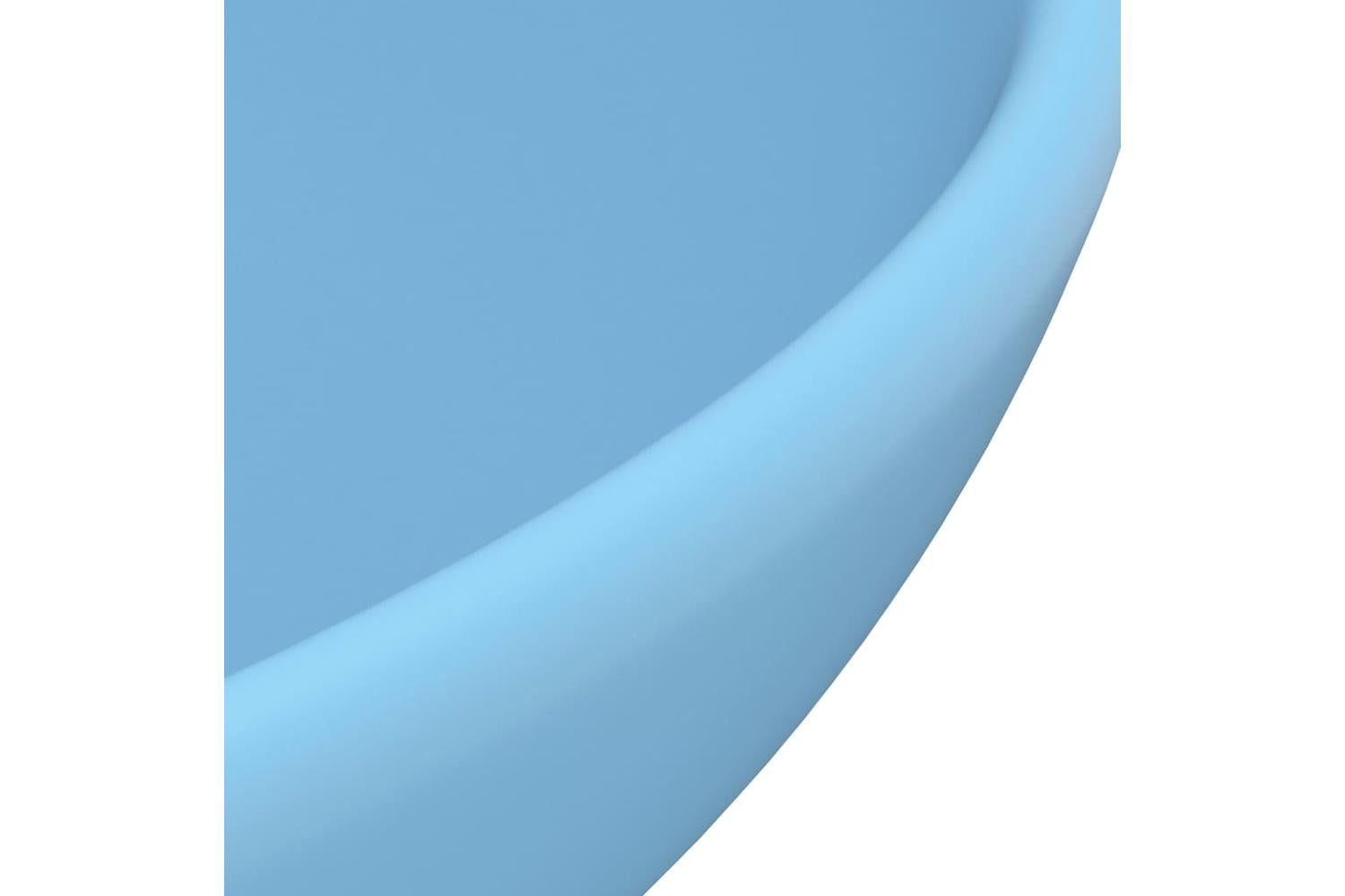 vidaXL 146967 Luxury Bathroom Basin Round Matt Light Blue 32.5x14cm Ceramic-5