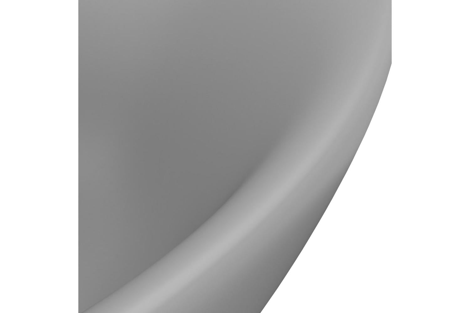 vidaXL 146938 Luxury Basin Overflow Oval Matt Light Grey 58.5x39cm Ceramic-5