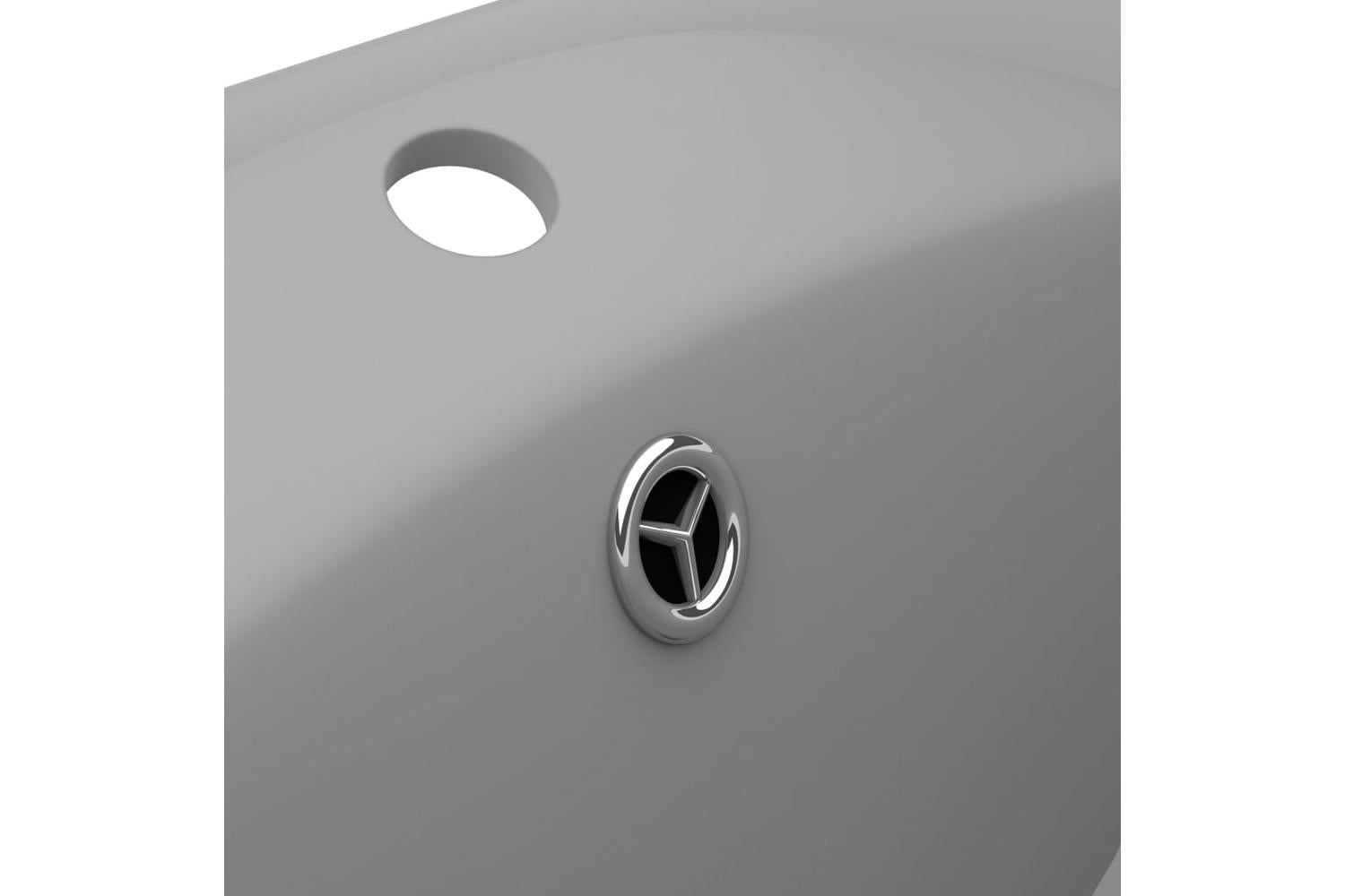 vidaXL 146938 Luxury Basin Overflow Oval Matt Light Grey 58.5x39cm Ceramic-6