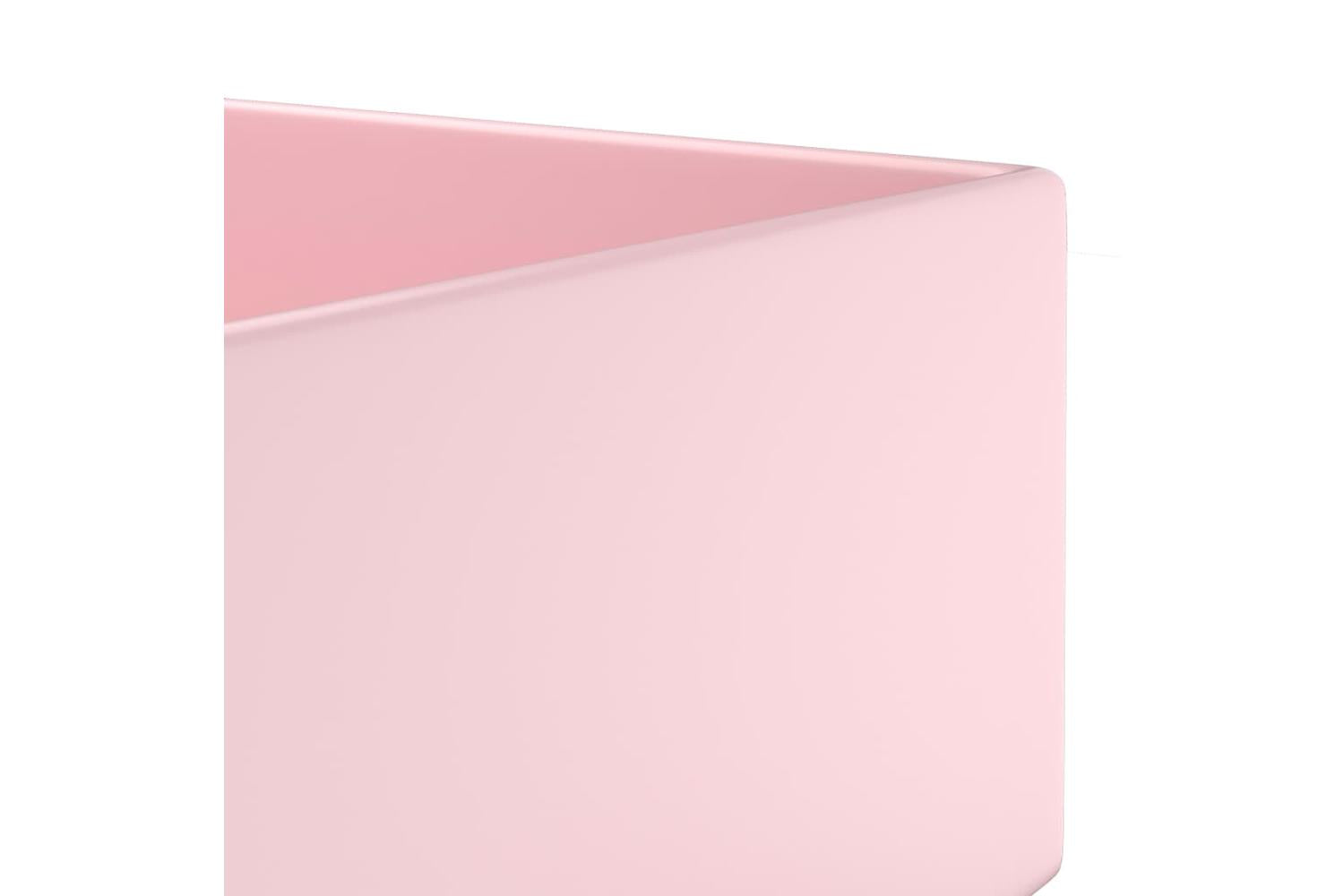 Vidaxl 146988 Bathroom Sink With Overflow Ceramic Matt Pink-6