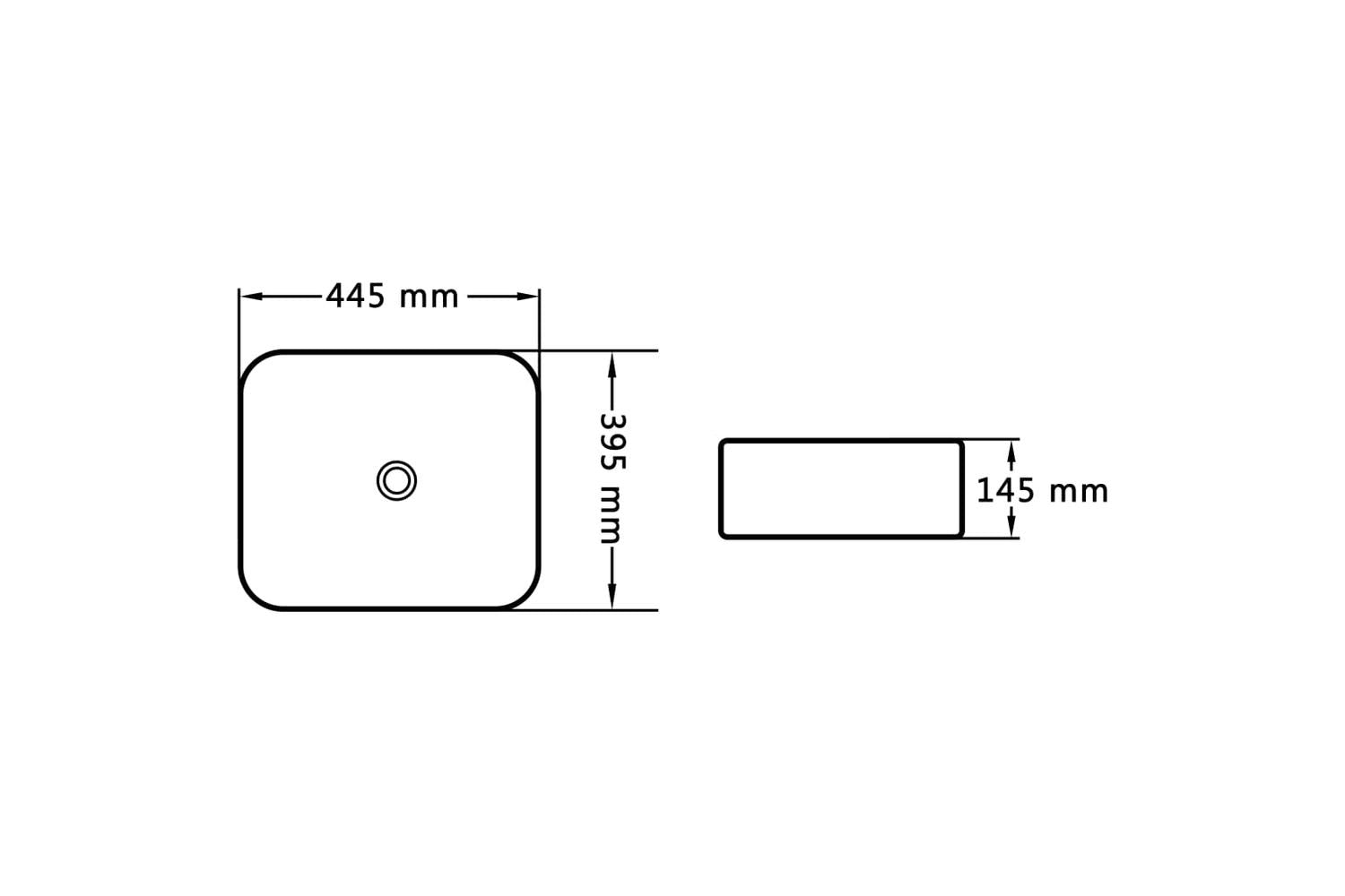 vidaXL 143905 Wash Basin 44.5x39.5x14.5cm Ceramic White-6