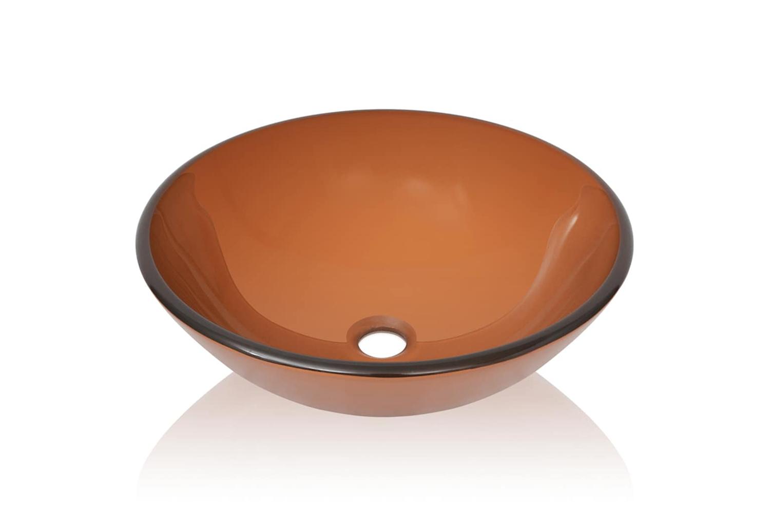 Vidaxl 142232 Basin Tempered Glass 42 Cm Brown-3