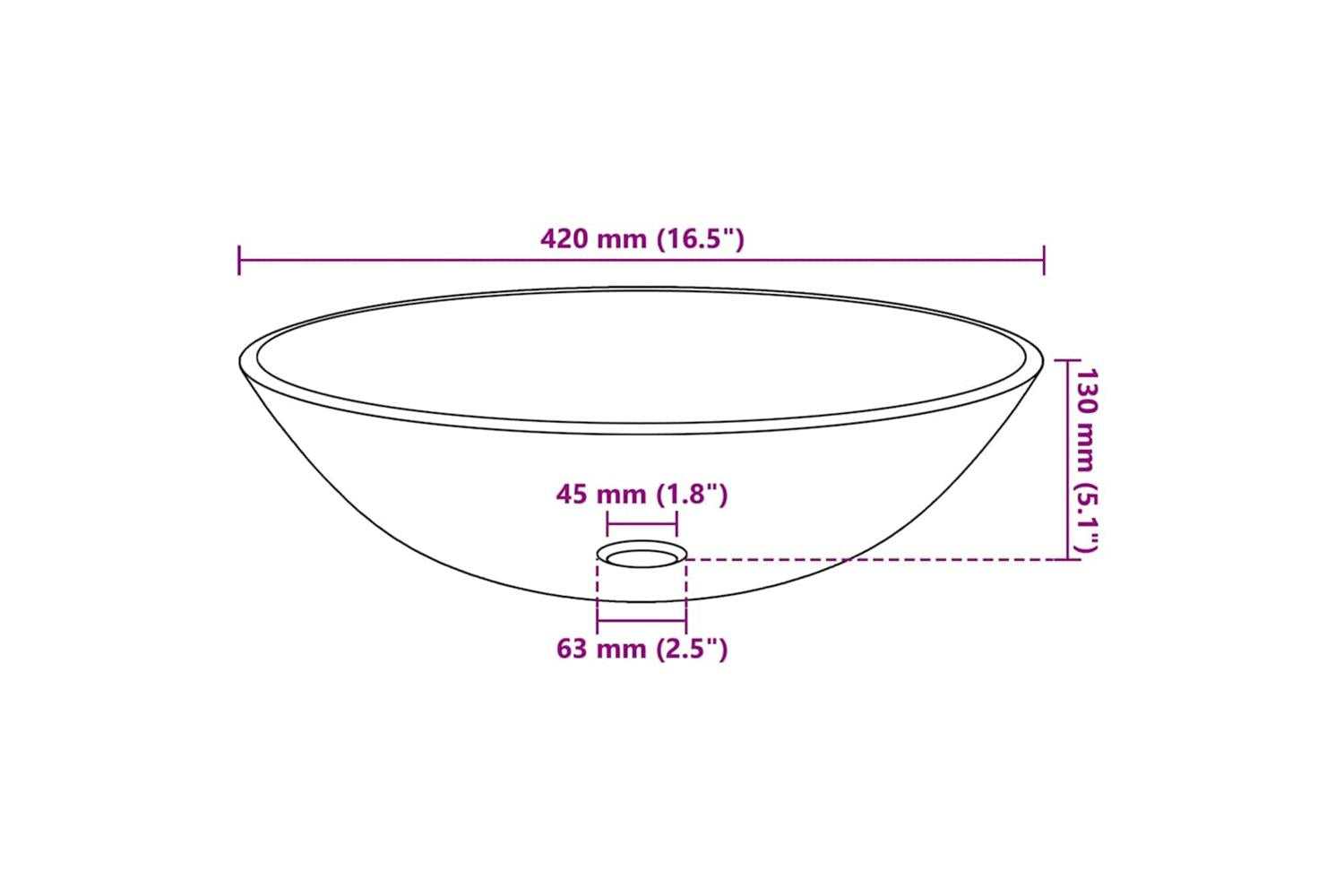 Vidaxl 142232 Basin Tempered Glass 42 Cm Brown-4