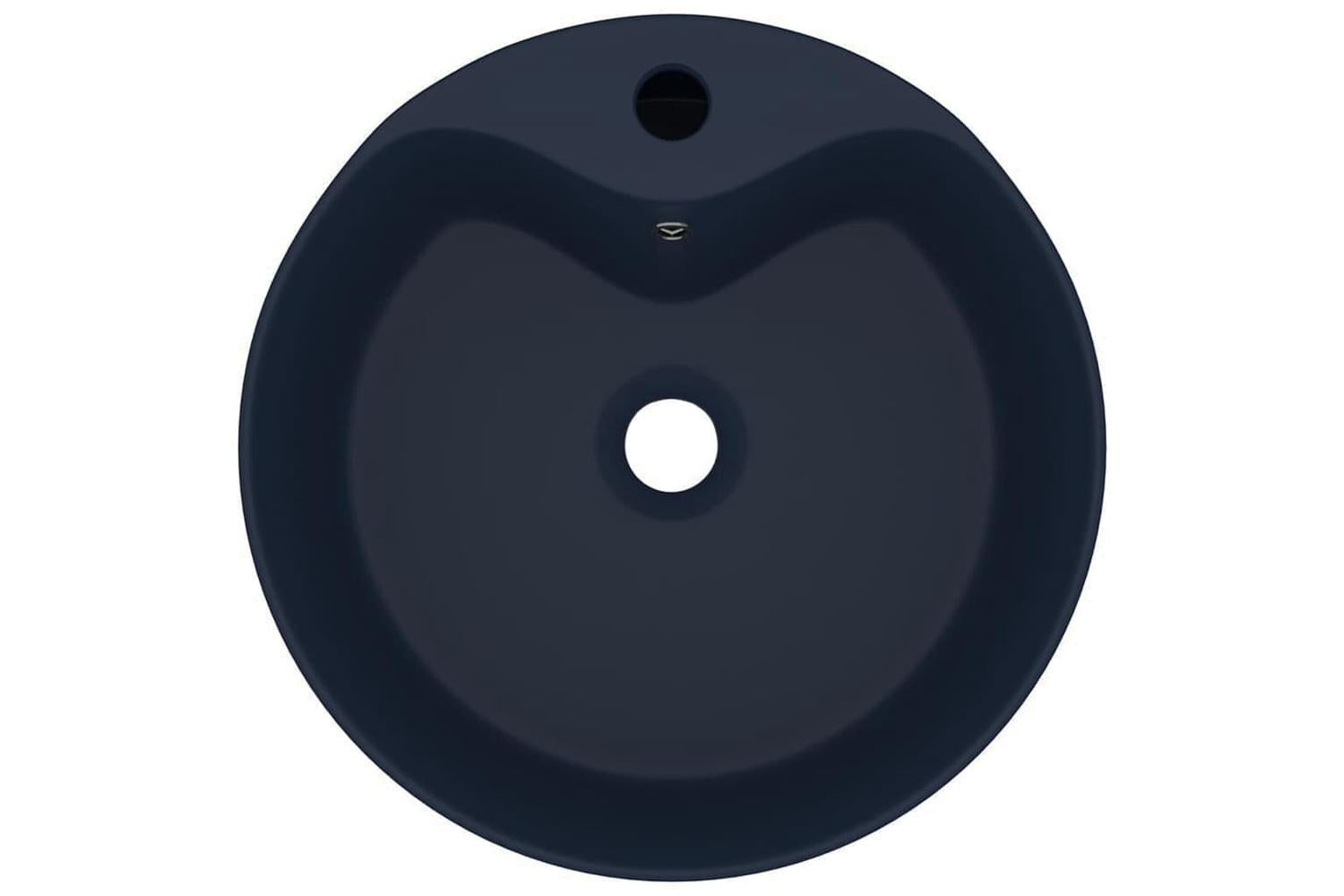vidaXL 147034 Luxury Wash Basin With Overflow Matt Dark Blue 36x13cm Ceramic-4