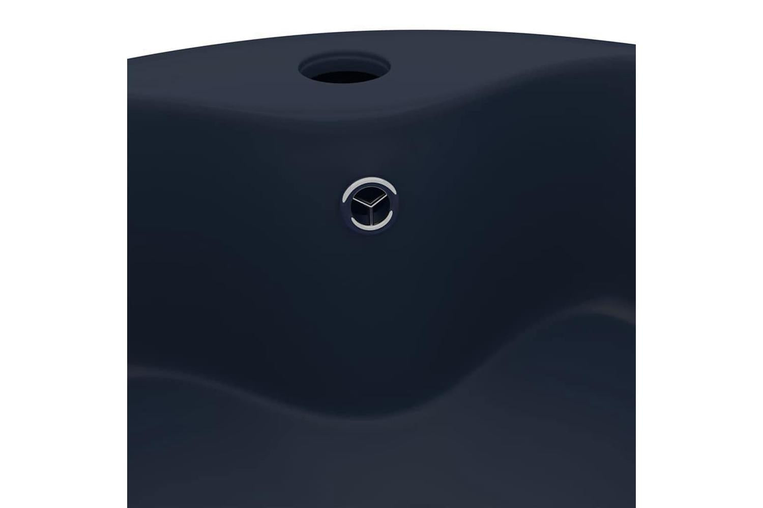 vidaXL 147034 Luxury Wash Basin With Overflow Matt Dark Blue 36x13cm Ceramic-5