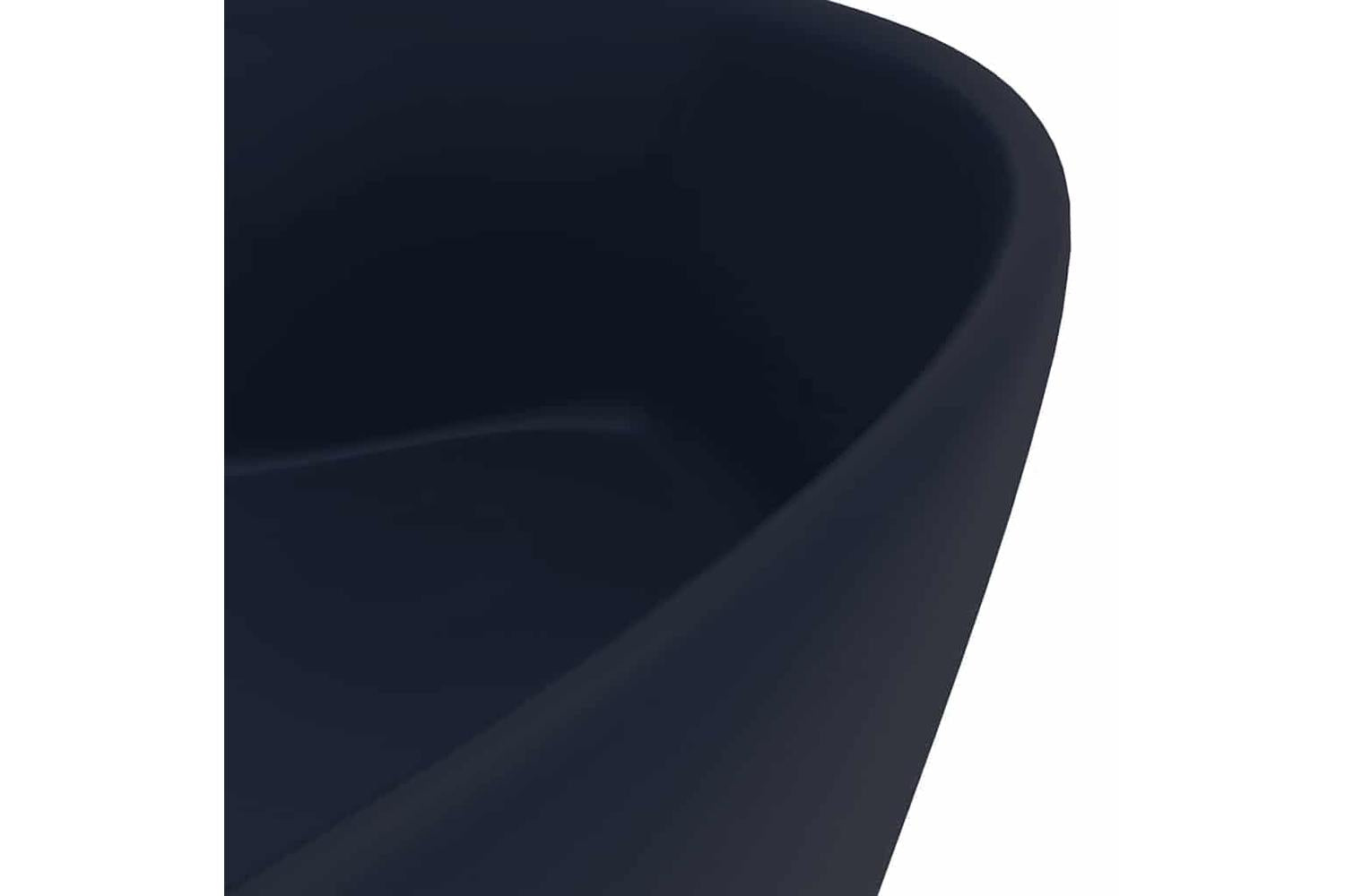 vidaXL 147034 Luxury Wash Basin With Overflow Matt Dark Blue 36x13cm Ceramic-6