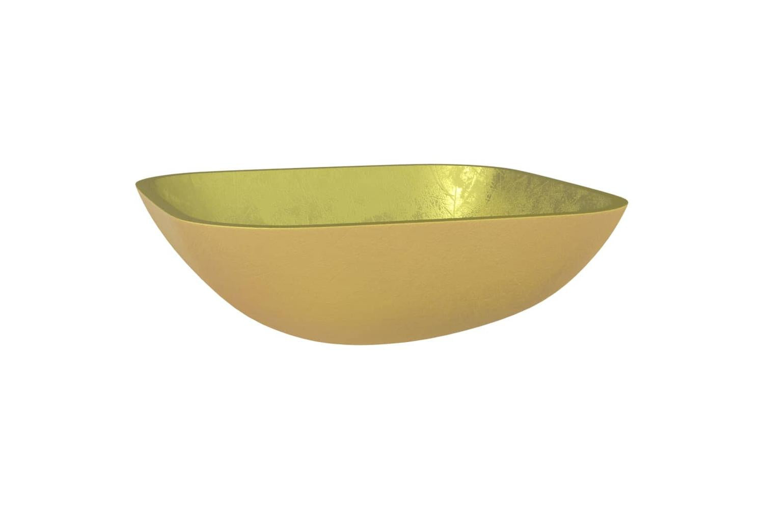 vidaXL 345260 Basin Glass 42x42x14cm Gold