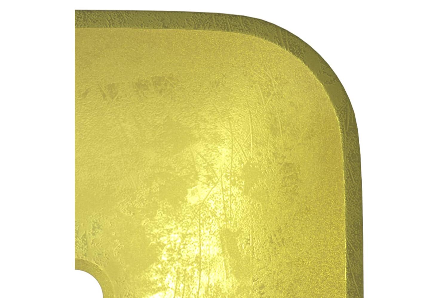 vidaXL 345260 Basin Glass 42x42x14cm Gold-5