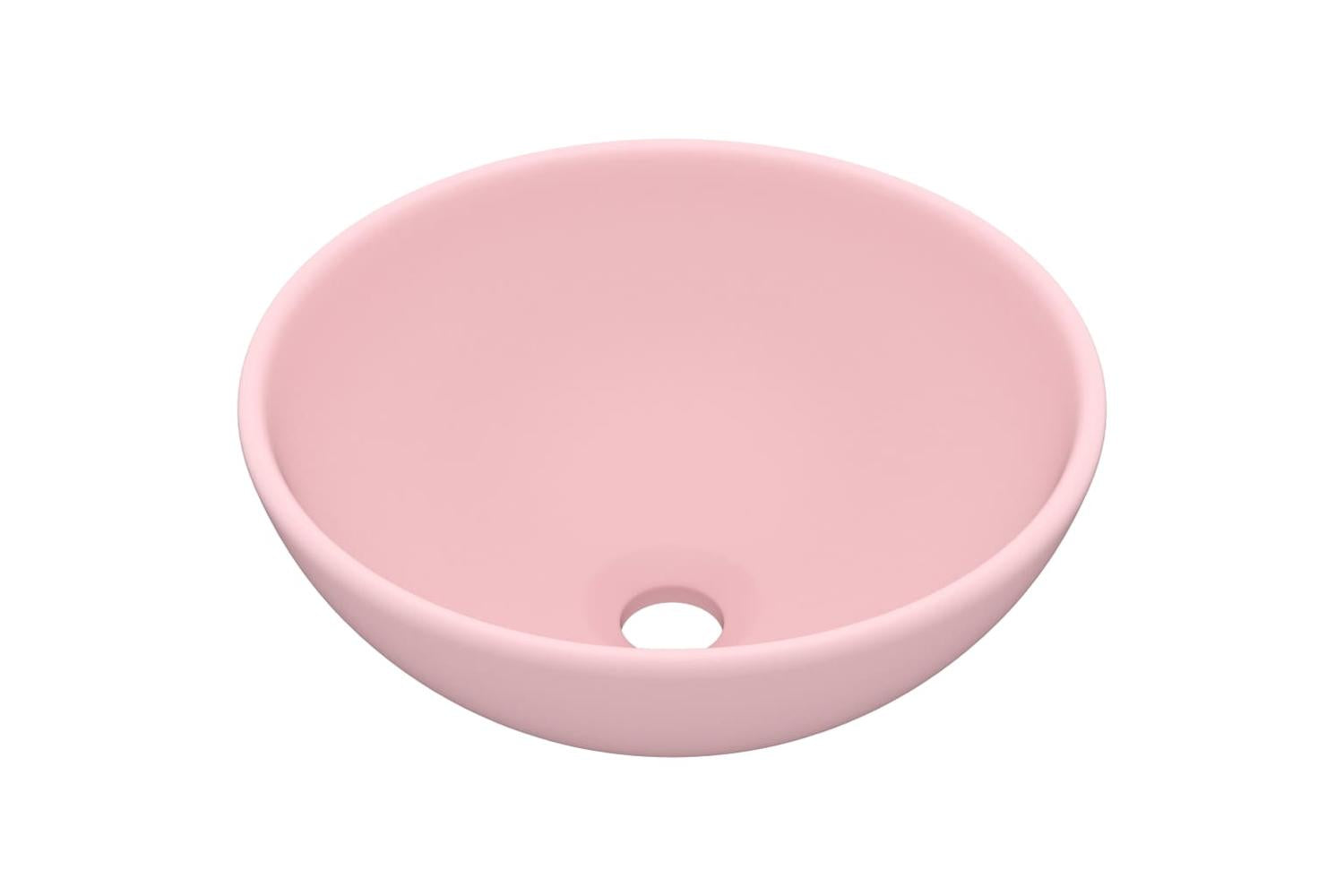 vidaXL 146966 Luxury Bathroom Basin Round Matt Pink 32.5x14cm Ceramic