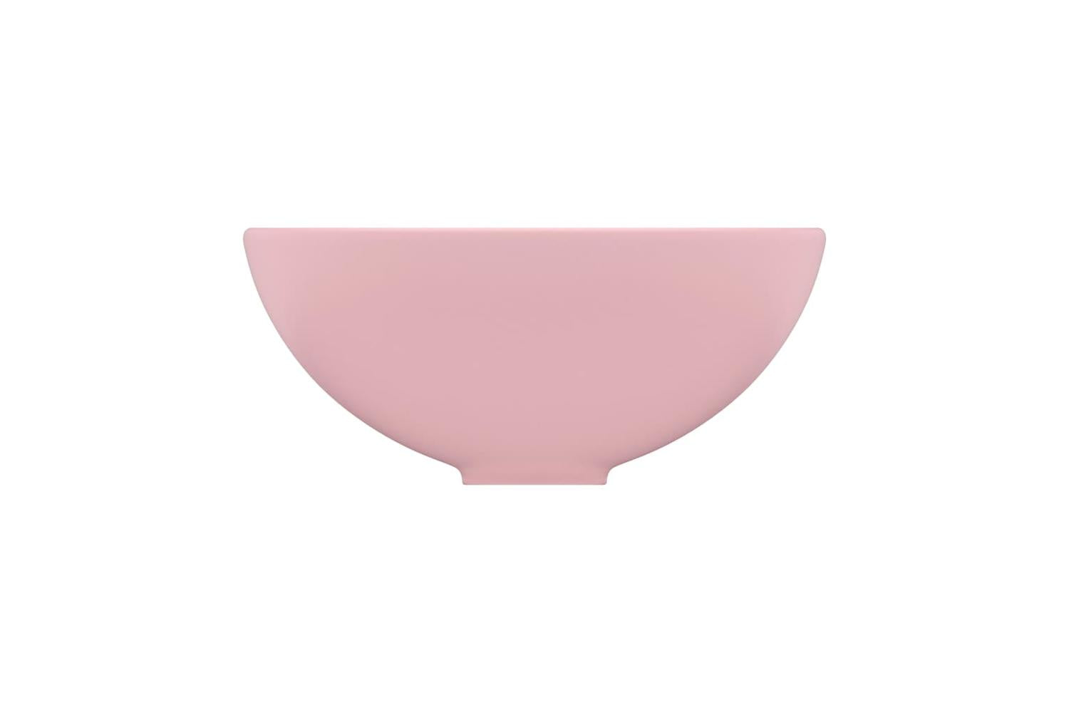 vidaXL 146966 Luxury Bathroom Basin Round Matt Pink 32.5x14cm Ceramic-4