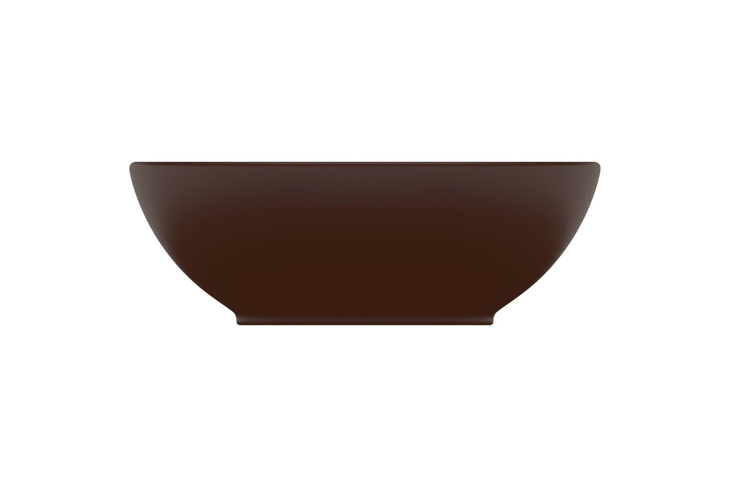 vidaXL 146929 Luxury Basin Oval-shaped Matt Dark Brown 40x33cm Ceramic-3