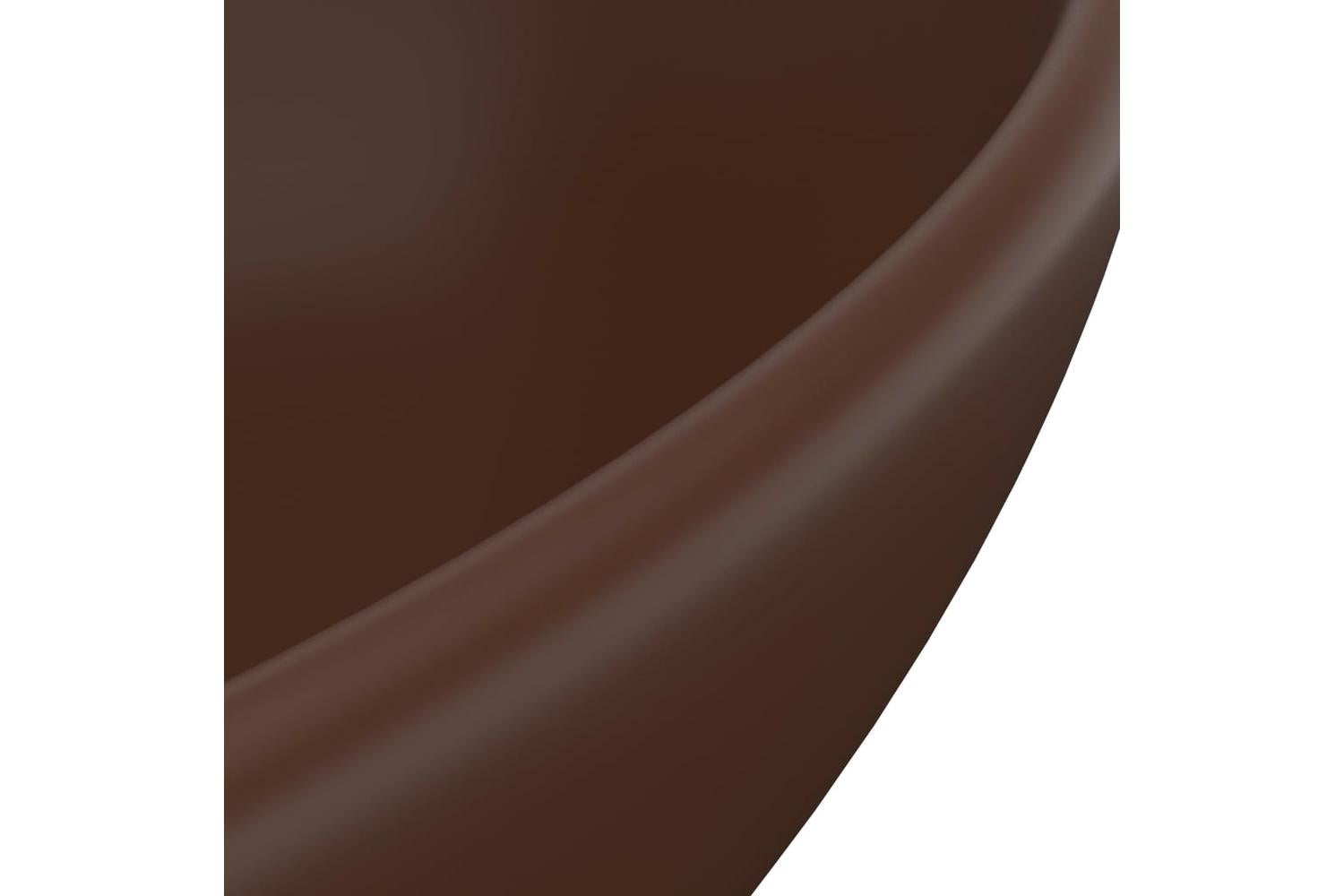 vidaXL 146929 Luxury Basin Oval-shaped Matt Dark Brown 40x33cm Ceramic-5