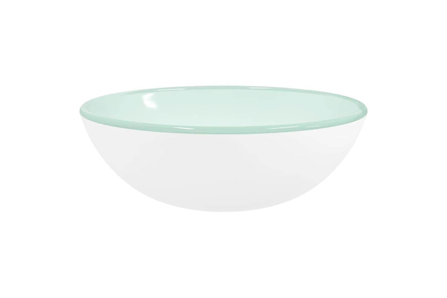 vidaXL 345252 Basin Tempered Glass 35x12cm White