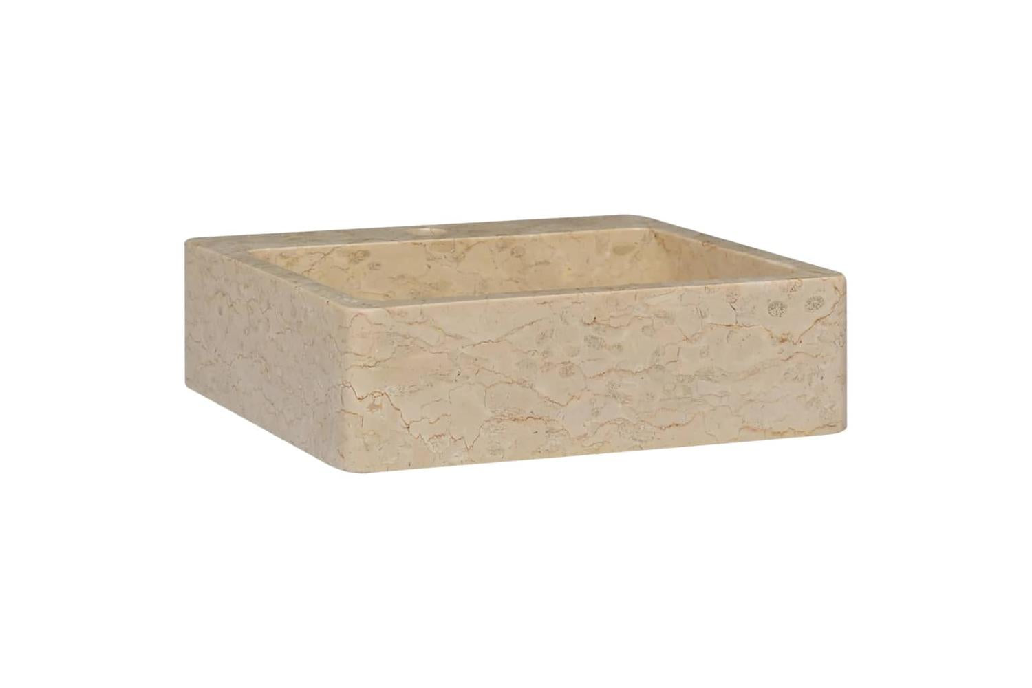 vidaXL 149183 Sink Cream 40x40x12cm Marble