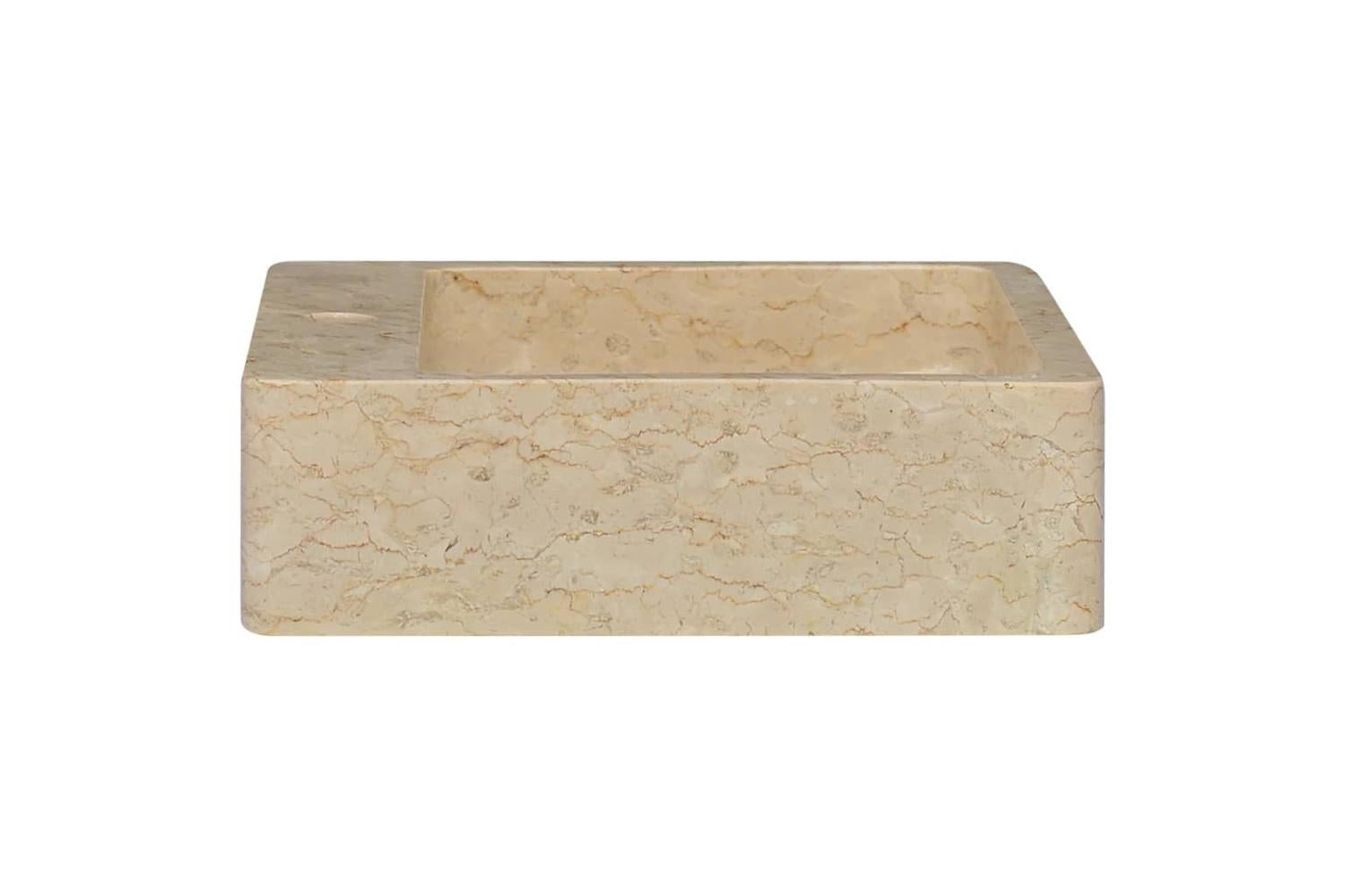 vidaXL 149183 Sink Cream 40x40x12cm Marble-4