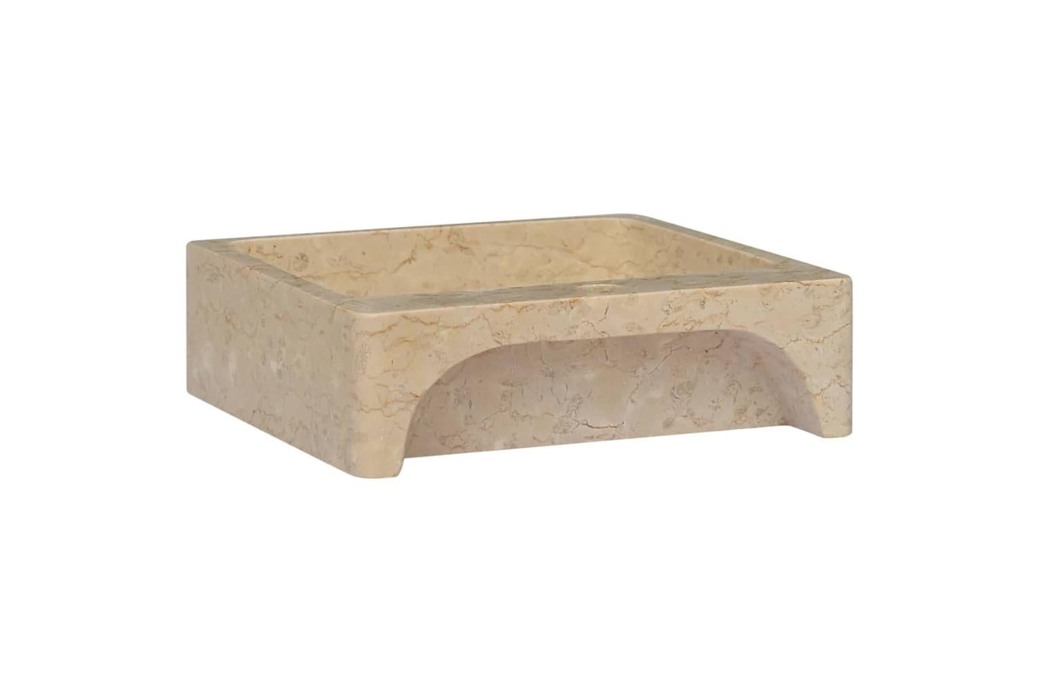 vidaXL 149183 Sink Cream 40x40x12cm Marble-5