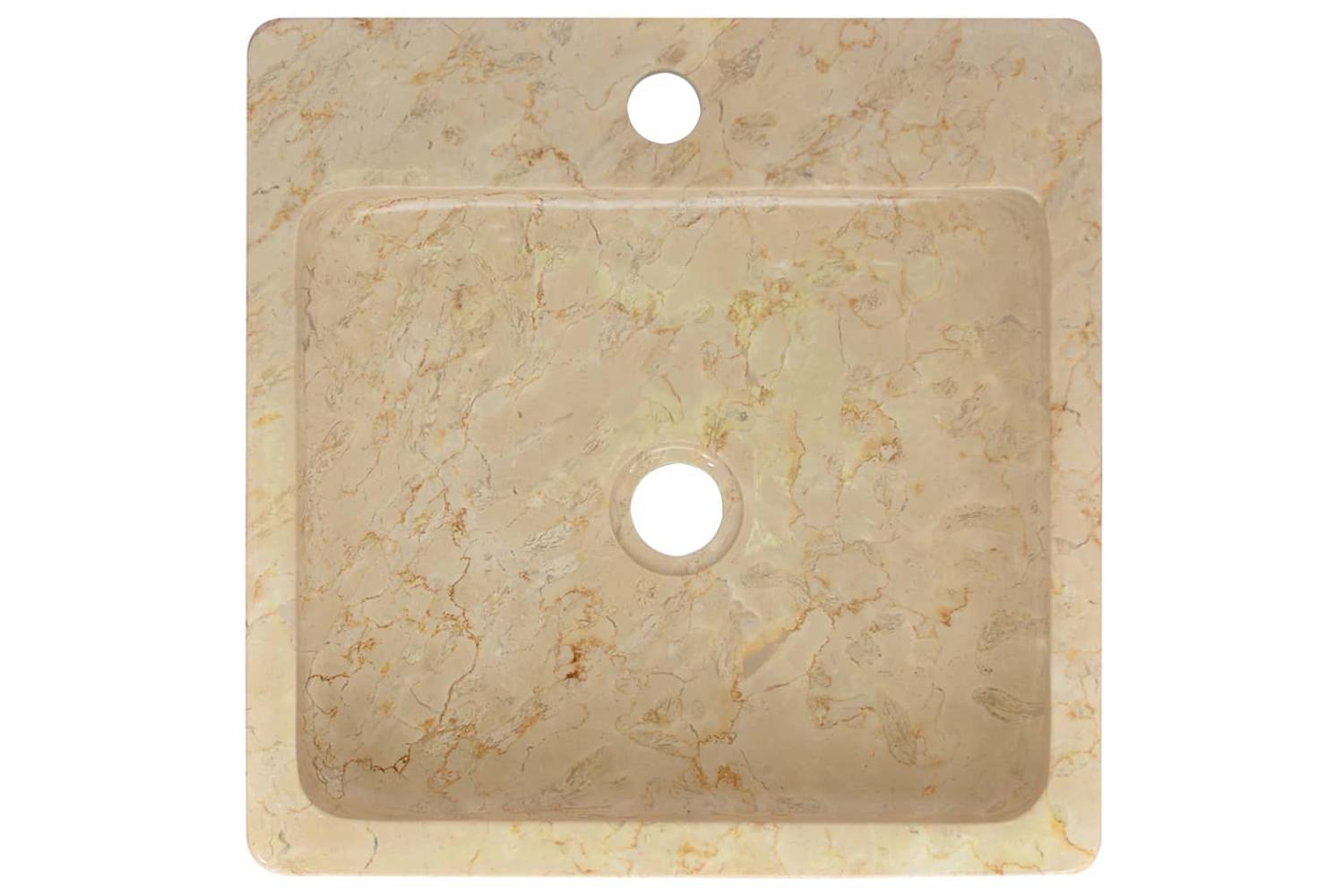 vidaXL 149183 Sink Cream 40x40x12cm Marble-6
