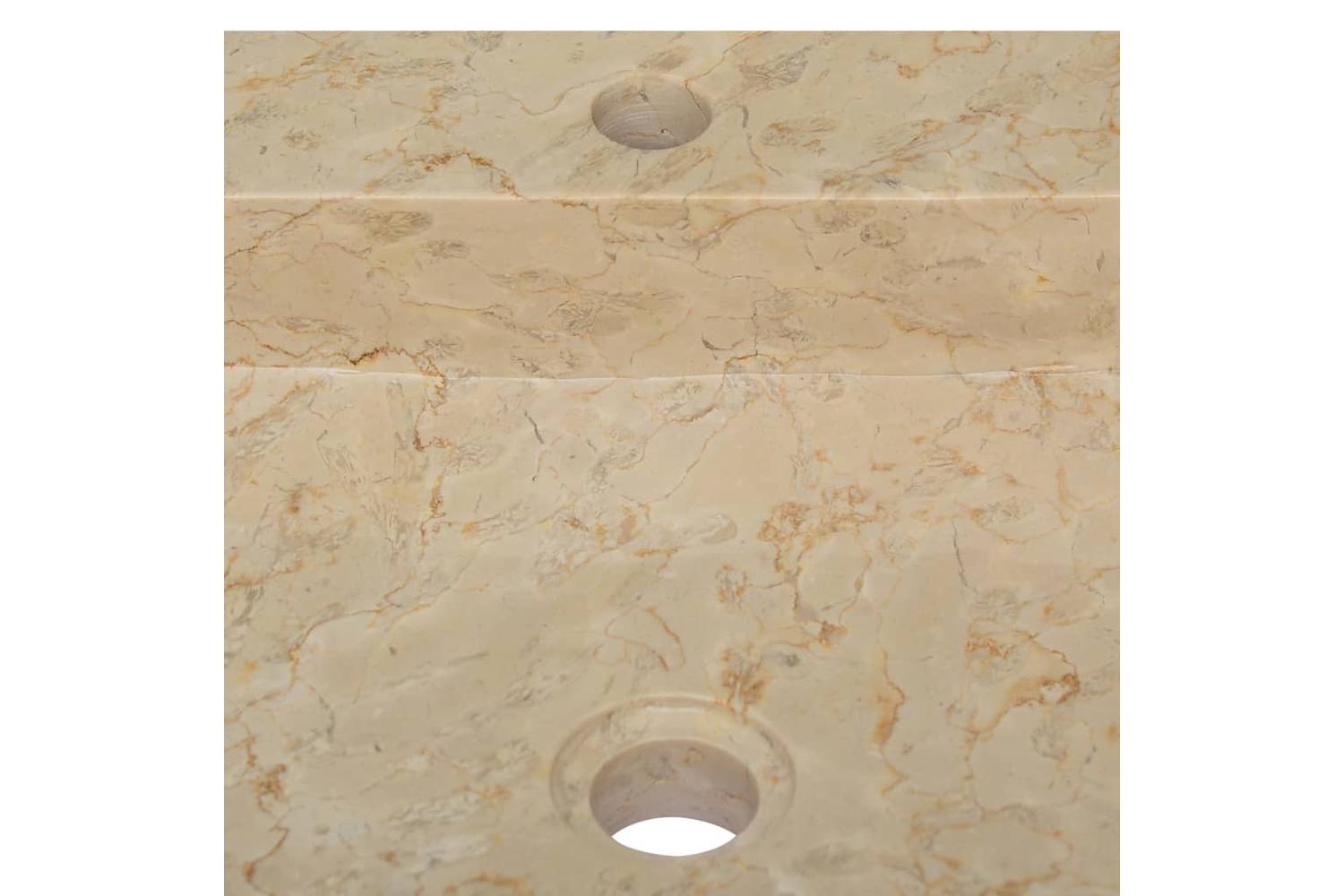 vidaXL 149183 Sink Cream 40x40x12cm Marble-7