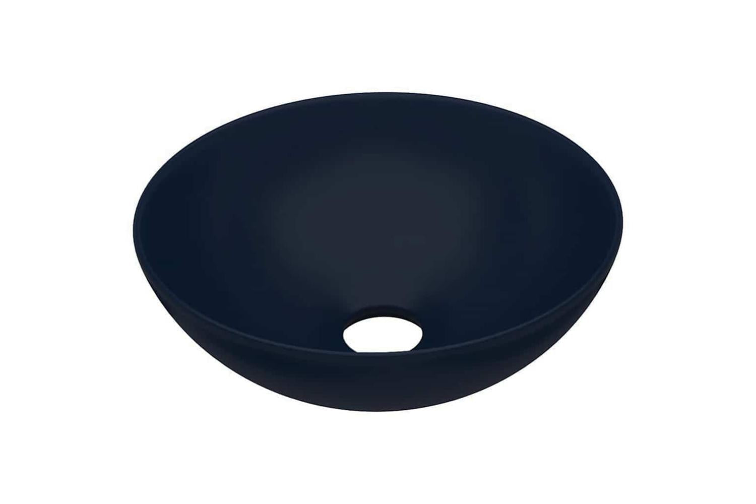 Vidaxl 146979 Bathroom Sink Ceramic Dark Blue Round
