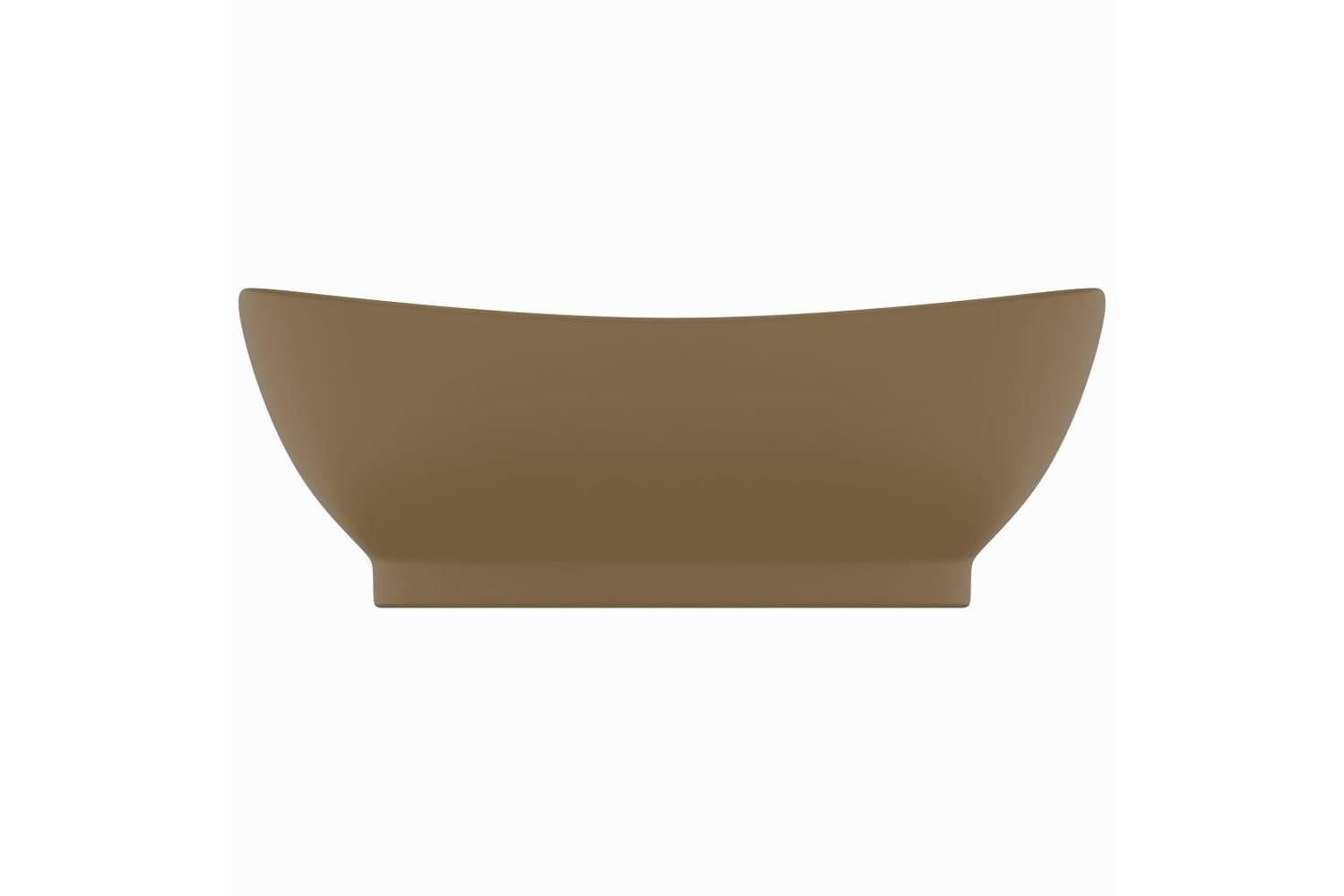 vidaXL 146941 Luxury Basin Overflow Oval Matt Cream 58.5x39cm Ceramic-3