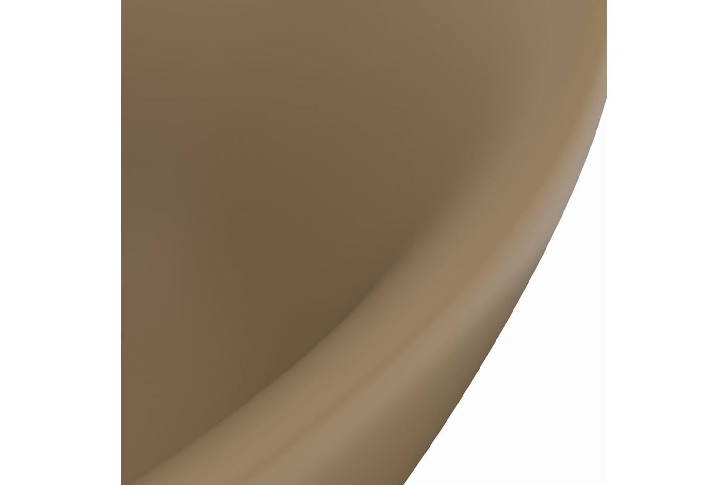 vidaXL 146941 Luxury Basin Overflow Oval Matt Cream 58.5x39cm Ceramic-5