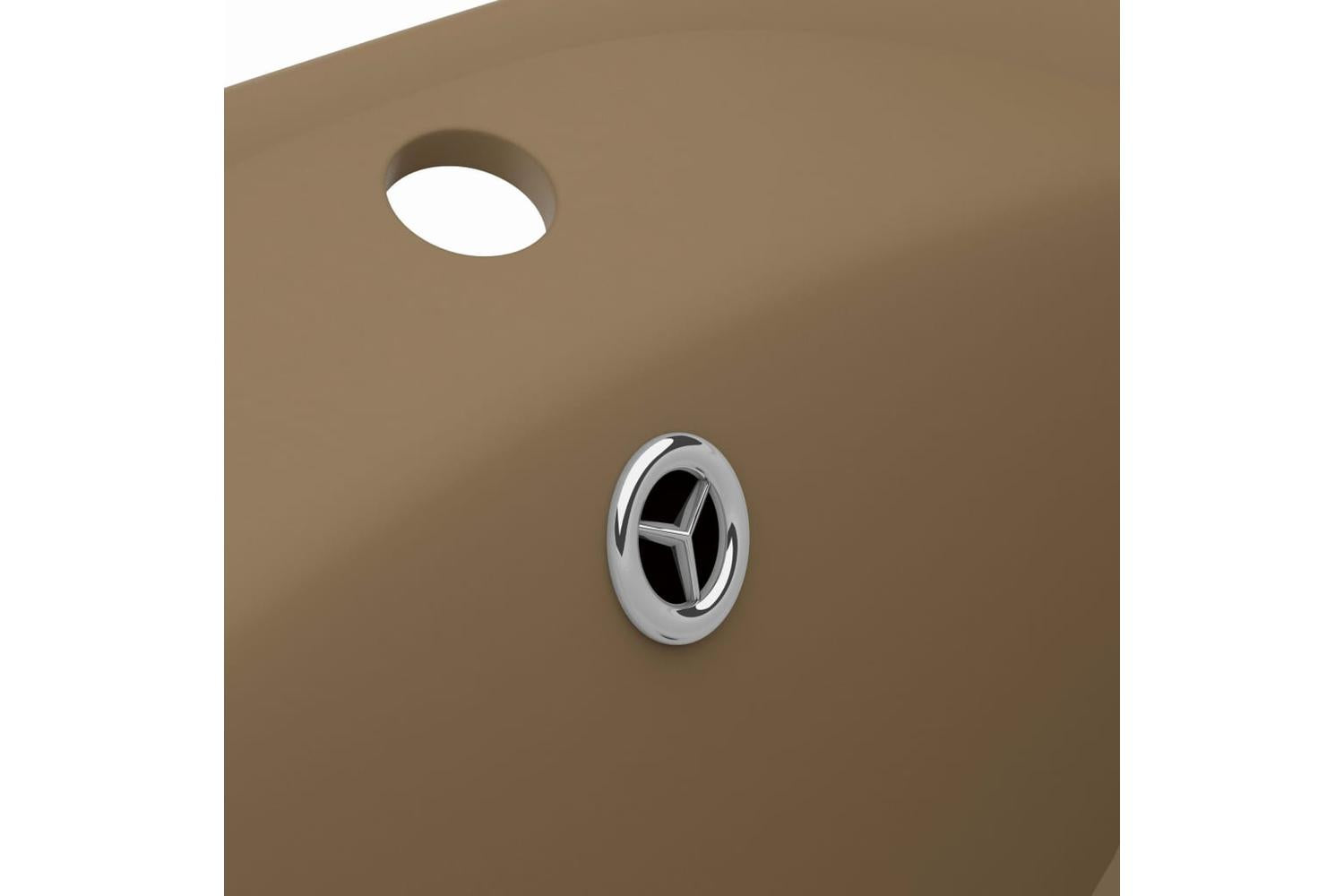 vidaXL 146941 Luxury Basin Overflow Oval Matt Cream 58.5x39cm Ceramic-6