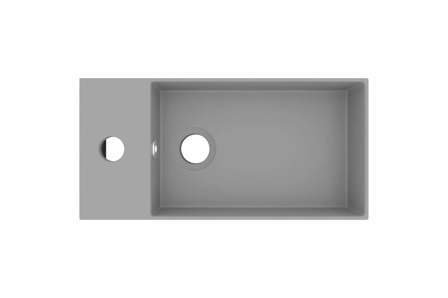 Vidaxl 146993 Bathroom Sink With Overflow Ceramic Light Grey-3