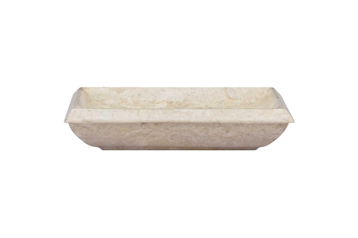 vidaXL 149162 Sink Cream 50x35x10cm Marble-3