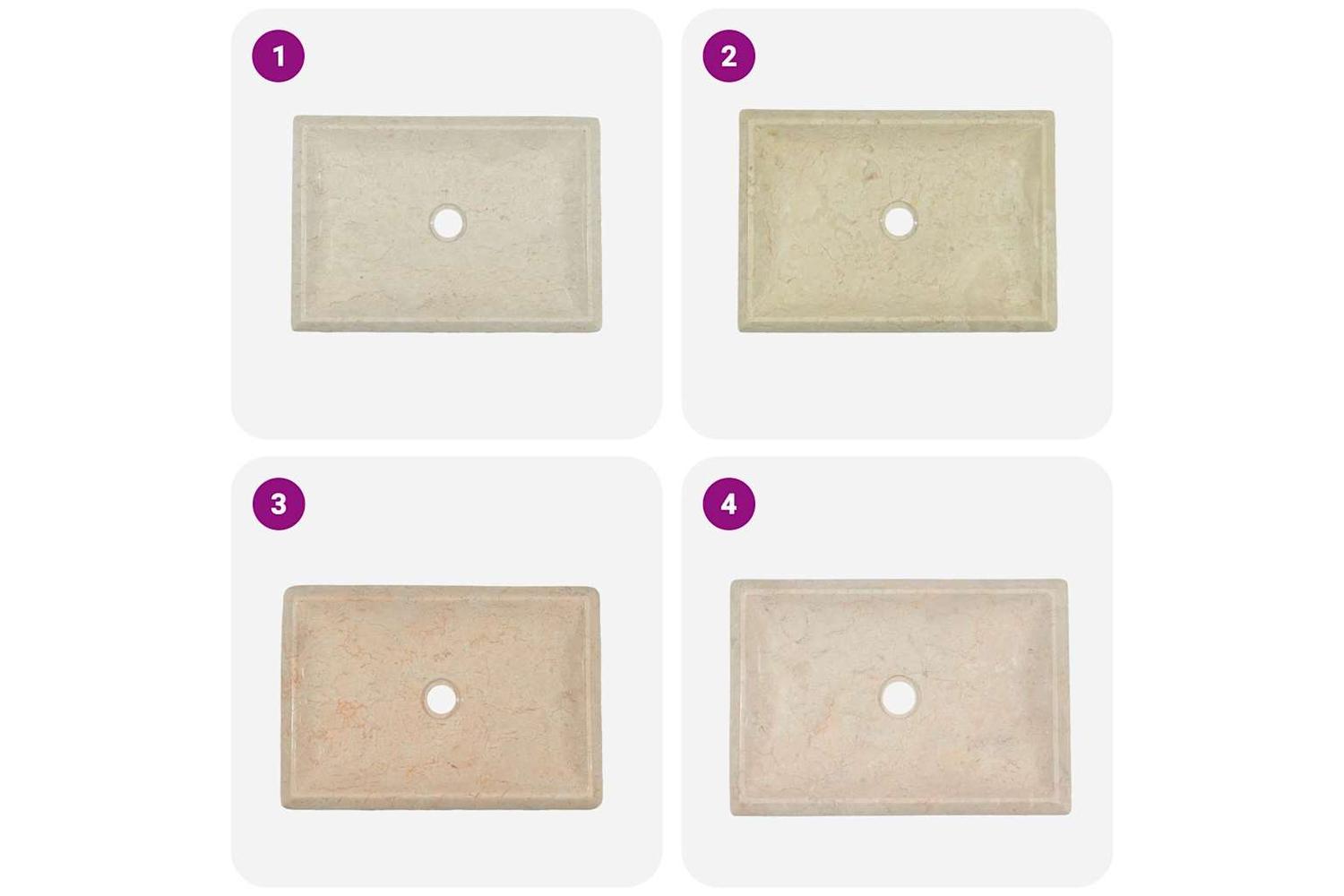 vidaXL 149162 Sink Cream 50x35x10cm Marble-7