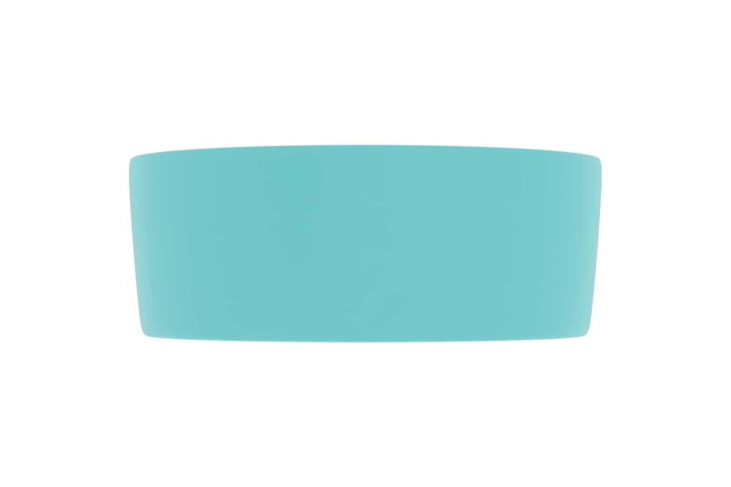 vidaXL 147013 Luxury Wash Basin Round Matt Light Green 40x15cm Ceramic-4