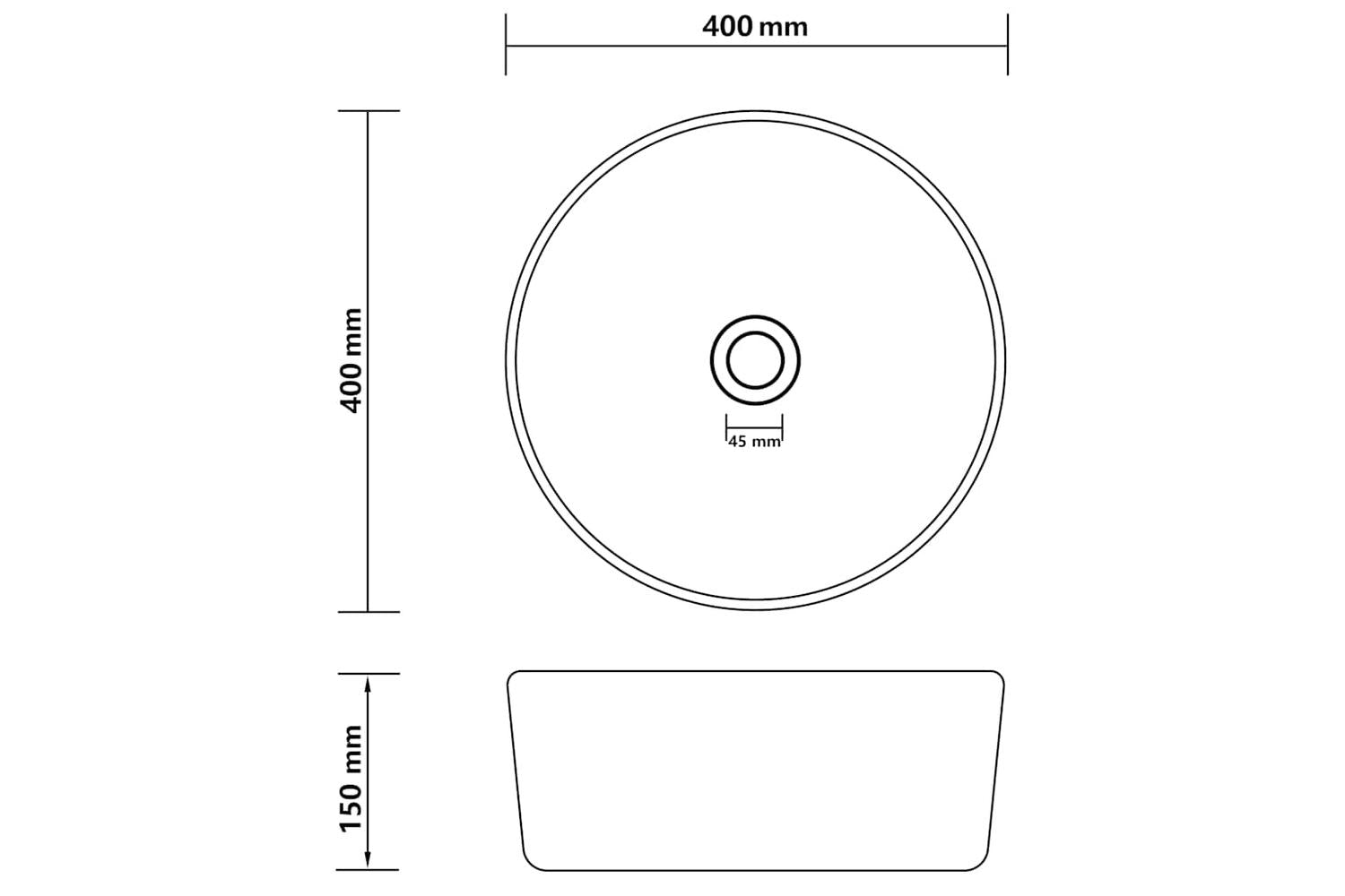 vidaXL 147013 Luxury Wash Basin Round Matt Light Green 40x15cm Ceramic-6