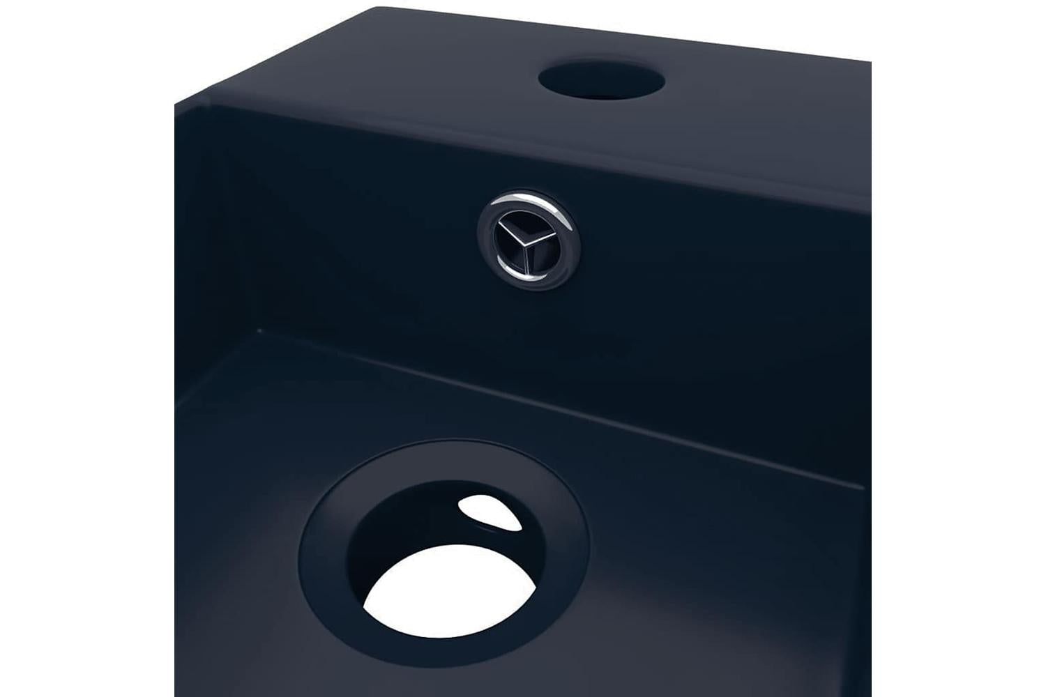 Vidaxl 146990 Bathroom Sink With Overflow Ceramic Dark Blue-6