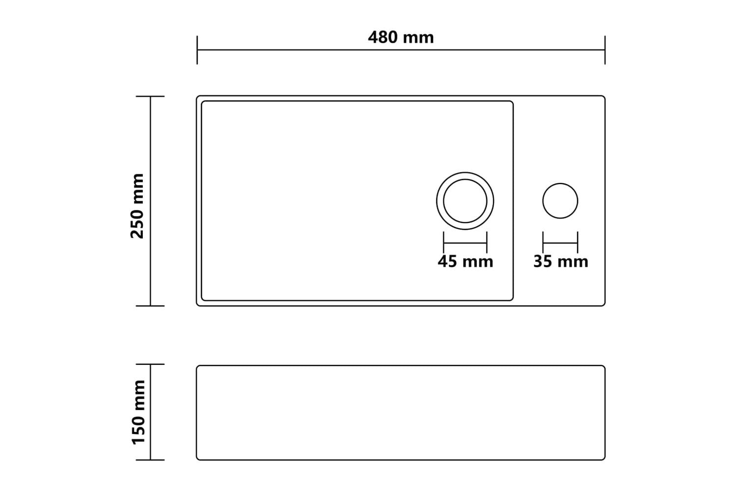 Vidaxl 146990 Bathroom Sink With Overflow Ceramic Dark Blue-7