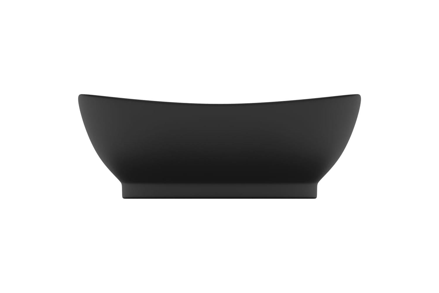 vidaXL 146942 Luxury Basin Overflow Oval Matt Black 58.5x39cm Ceramic-3