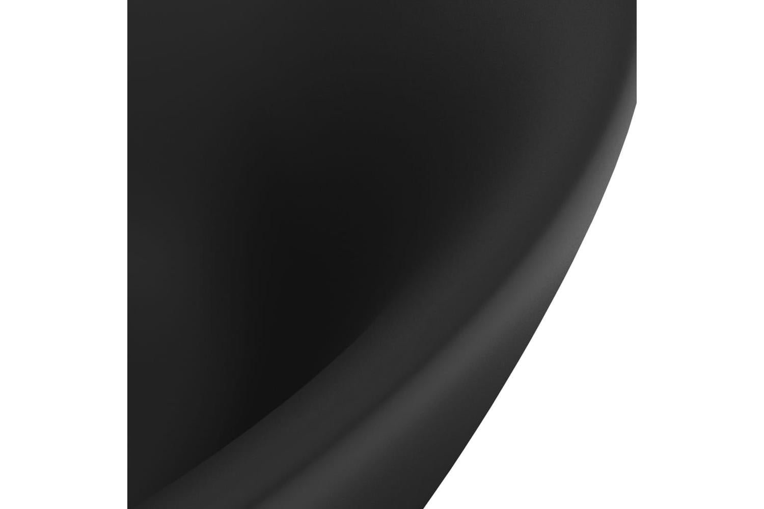 vidaXL 146942 Luxury Basin Overflow Oval Matt Black 58.5x39cm Ceramic-5