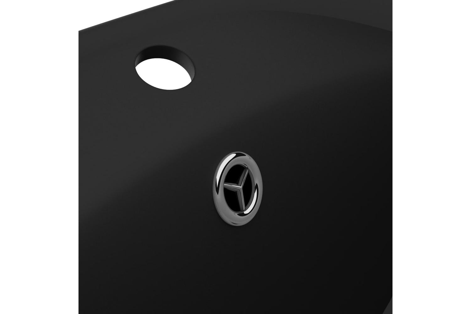 vidaXL 146942 Luxury Basin Overflow Oval Matt Black 58.5x39cm Ceramic-6