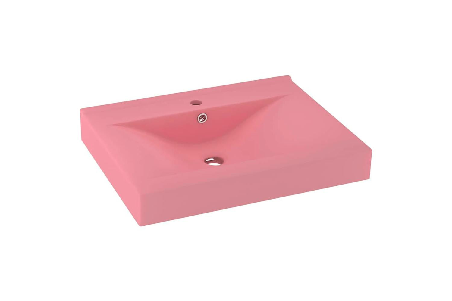 vidaXL 147021 Luxury Basin With Faucet Hole Matt Pink 60x46cm Ceramic