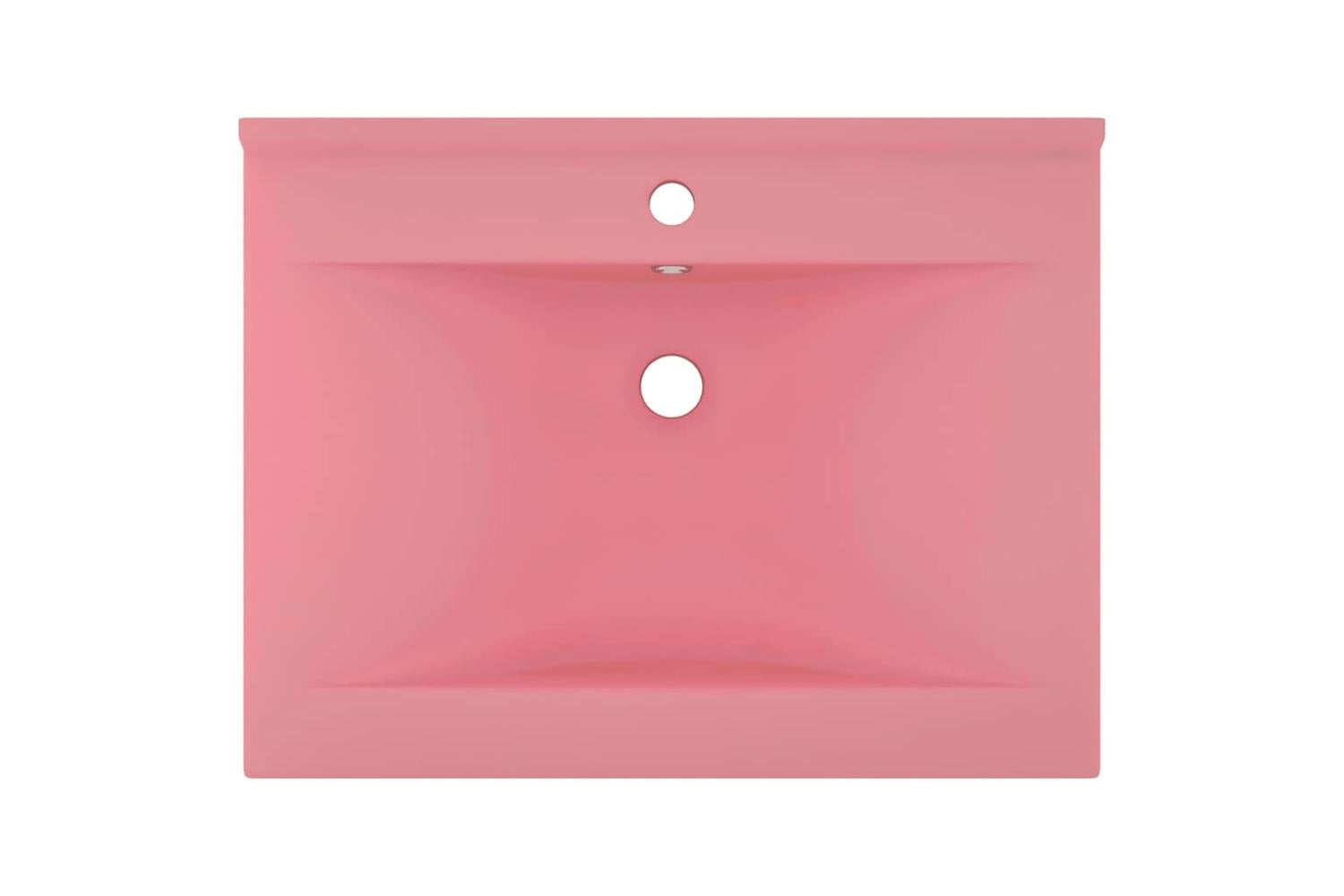 vidaXL 147021 Luxury Basin With Faucet Hole Matt Pink 60x46cm Ceramic-3