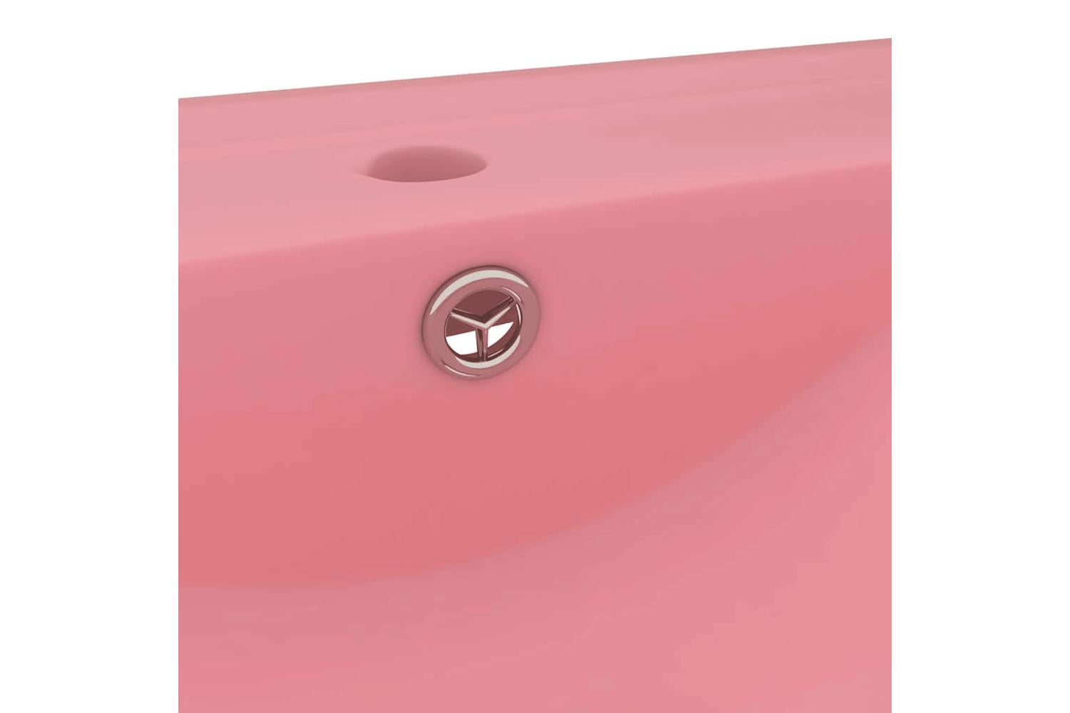 vidaXL 147021 Luxury Basin With Faucet Hole Matt Pink 60x46cm Ceramic-5