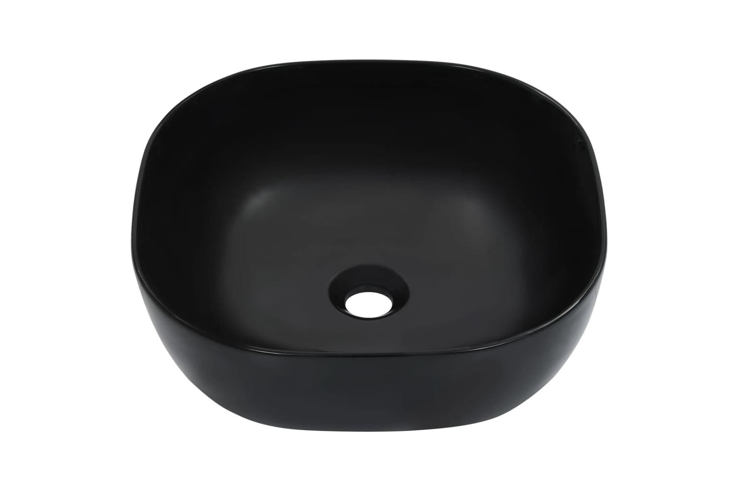 vidaXL 143918 Wash Basin 42.5x42.5x14.5cm Ceramic Black-2