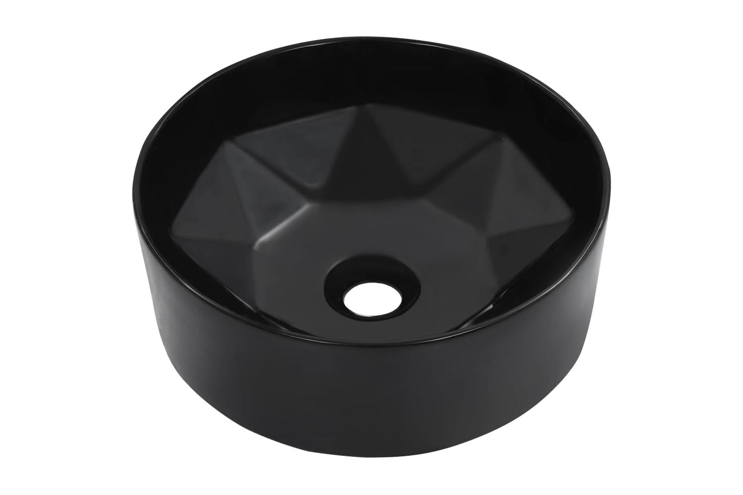 vidaXL 143910 Wash Basin 36x14cm Ceramic Black-2