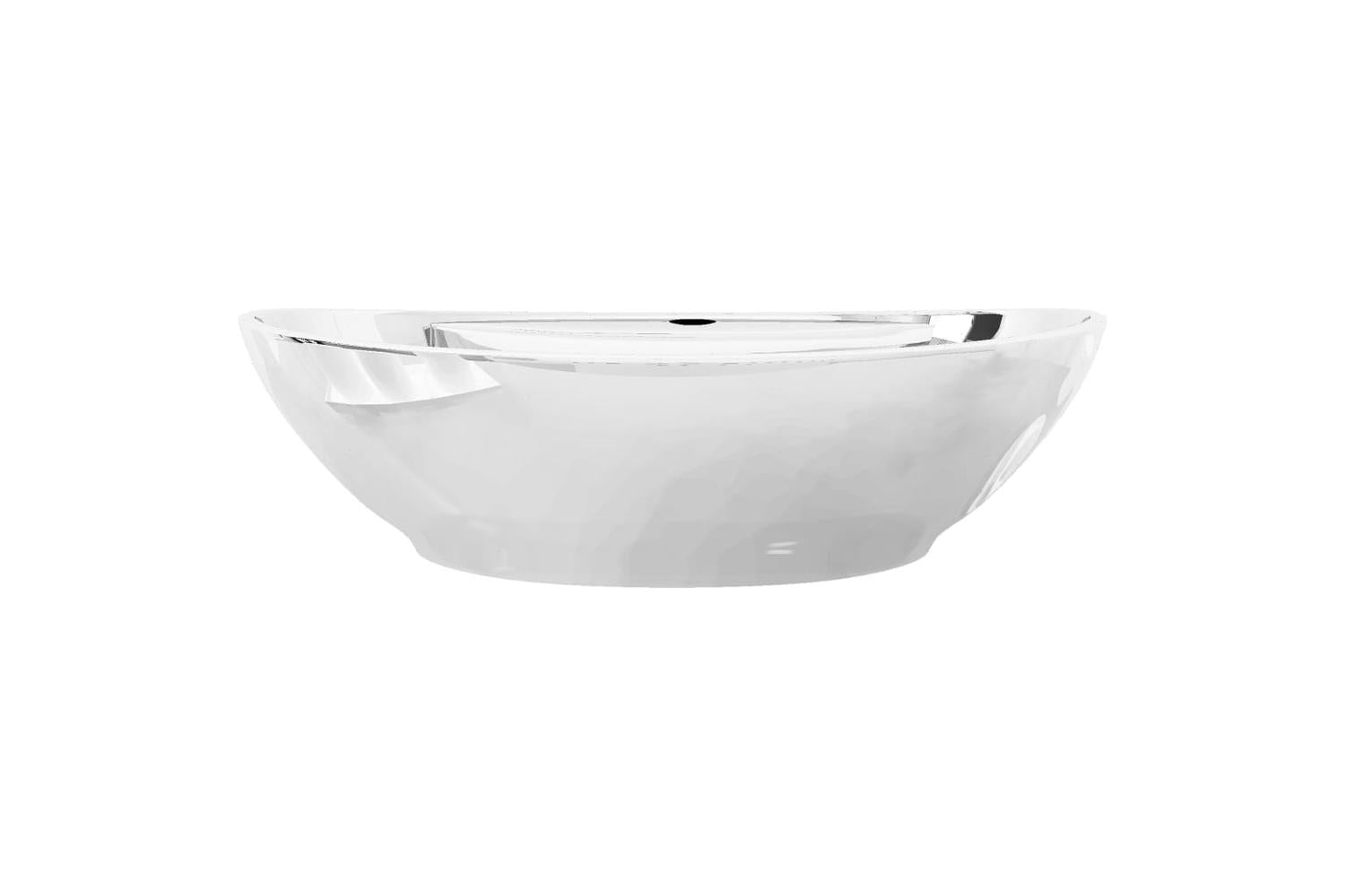vidaXL 143475 Wash Basin With Overflow 58.5x39x21cm Ceramic Silver-5