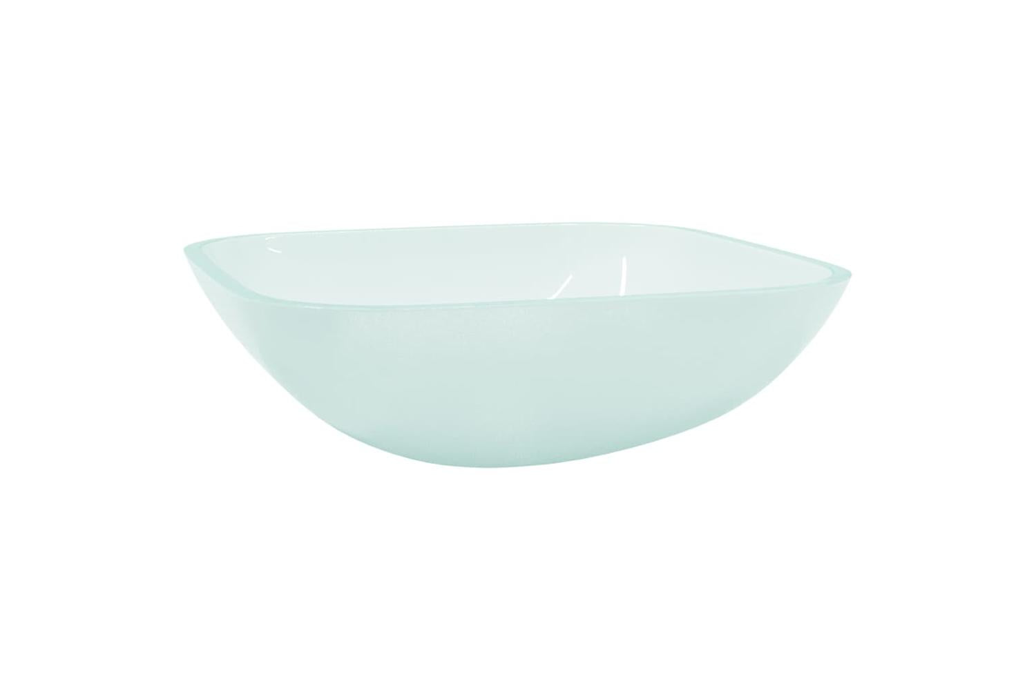 vidaXL 345242 Basin Glass 42x42x14cm Frosted-2