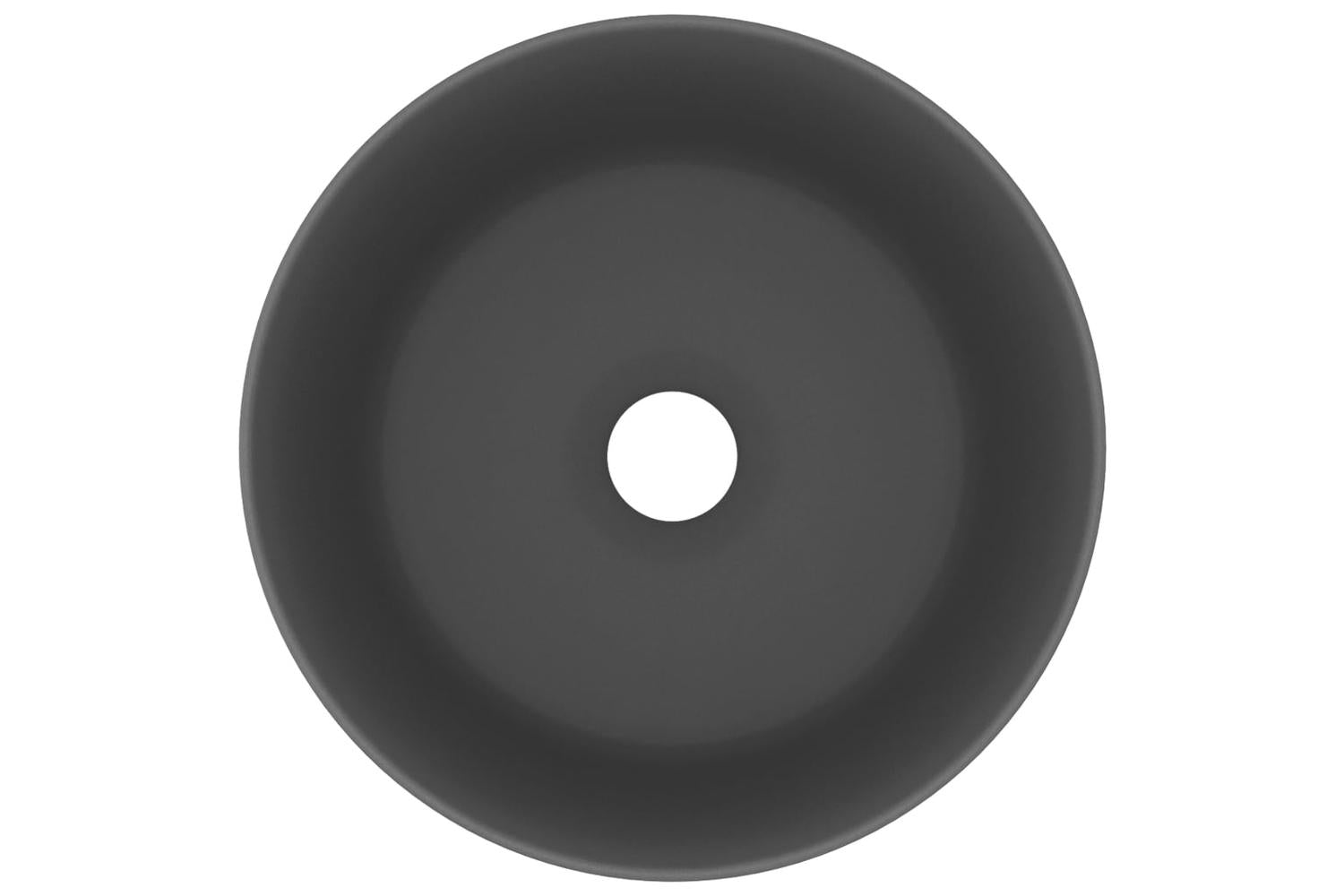 vidaXL 147016 Luxury Wash Basin Round Matt Dark Grey 40x15cm Ceramic-3