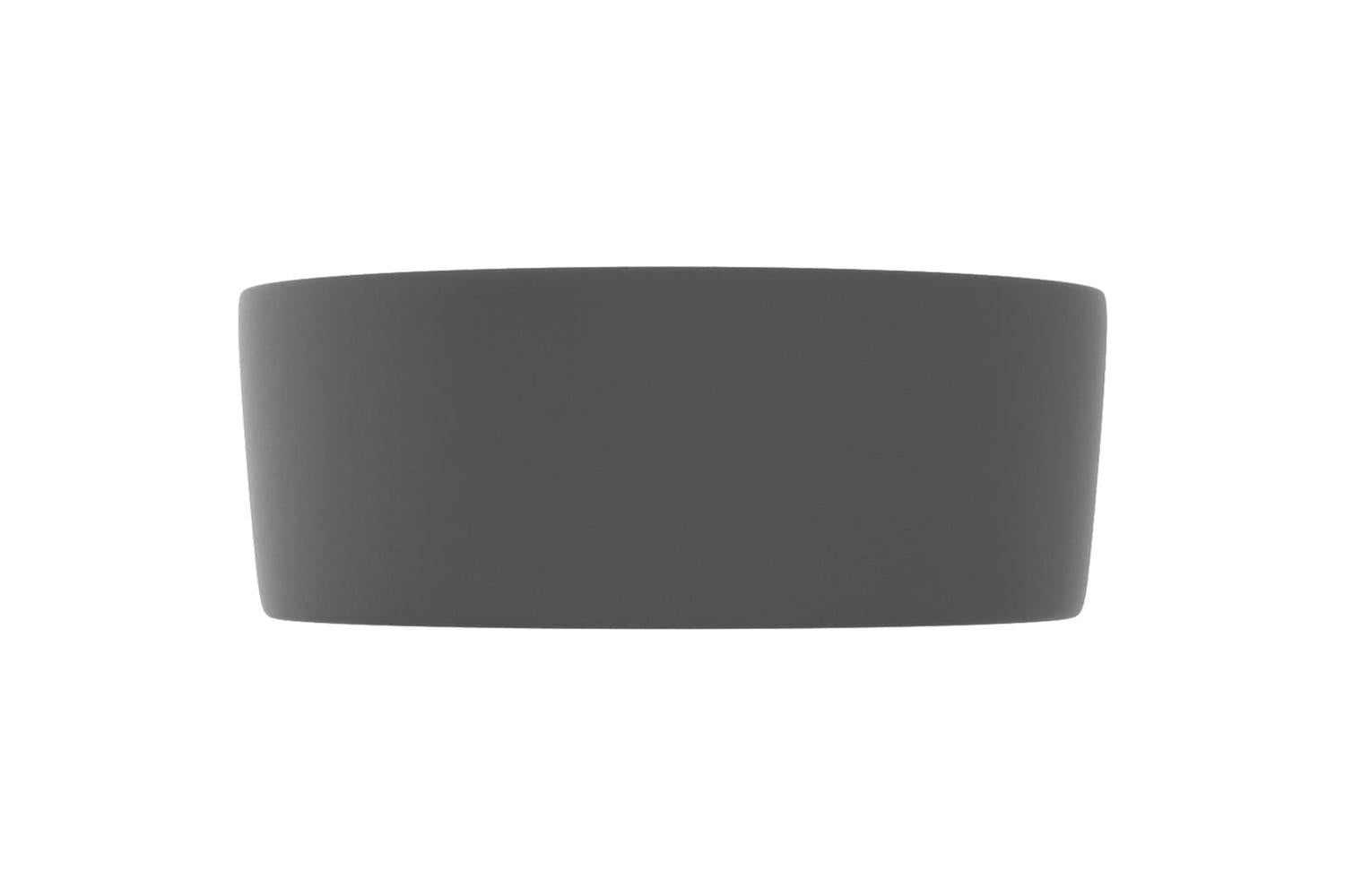 vidaXL 147016 Luxury Wash Basin Round Matt Dark Grey 40x15cm Ceramic-4