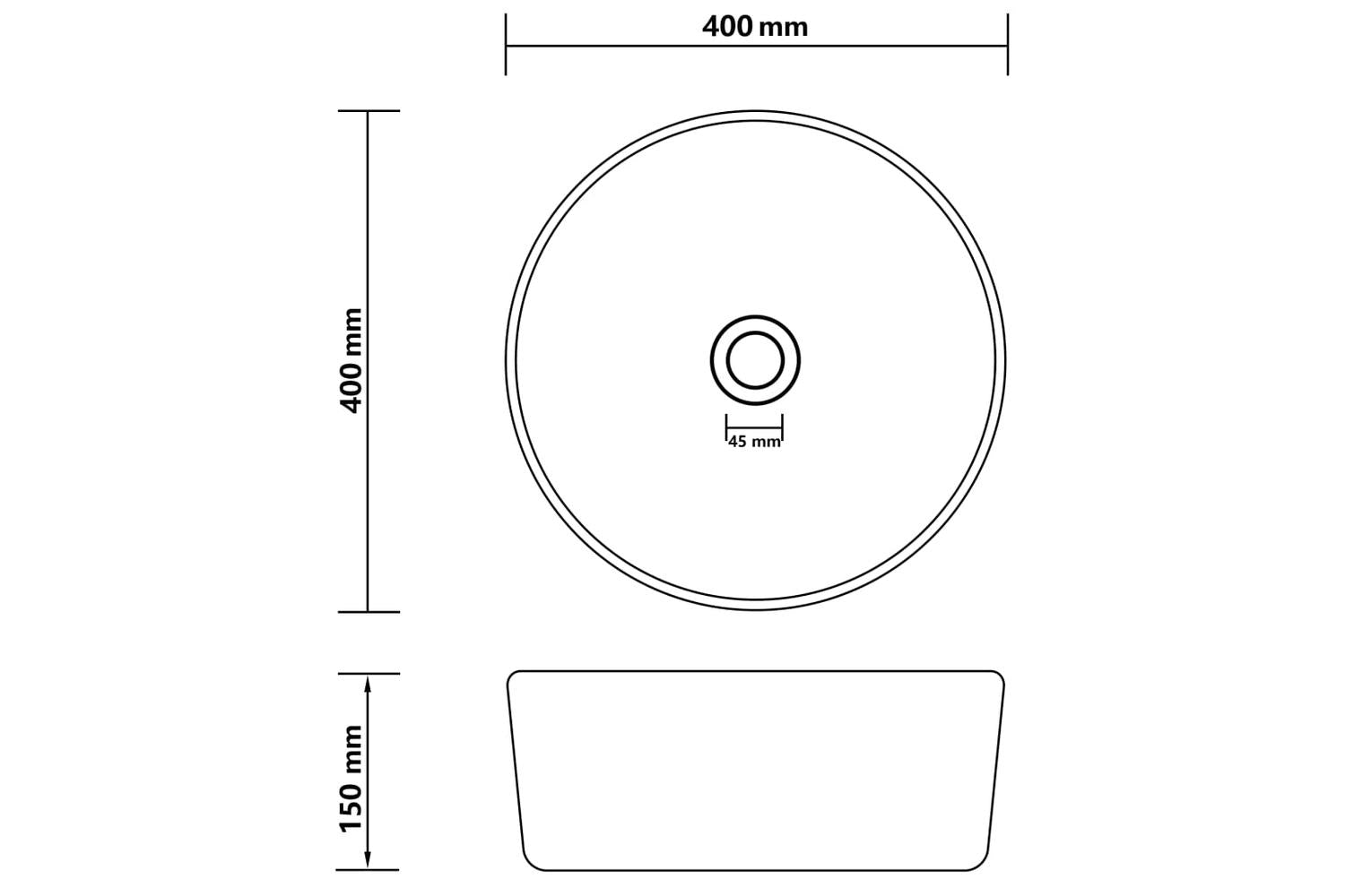 vidaXL 147016 Luxury Wash Basin Round Matt Dark Grey 40x15cm Ceramic-6