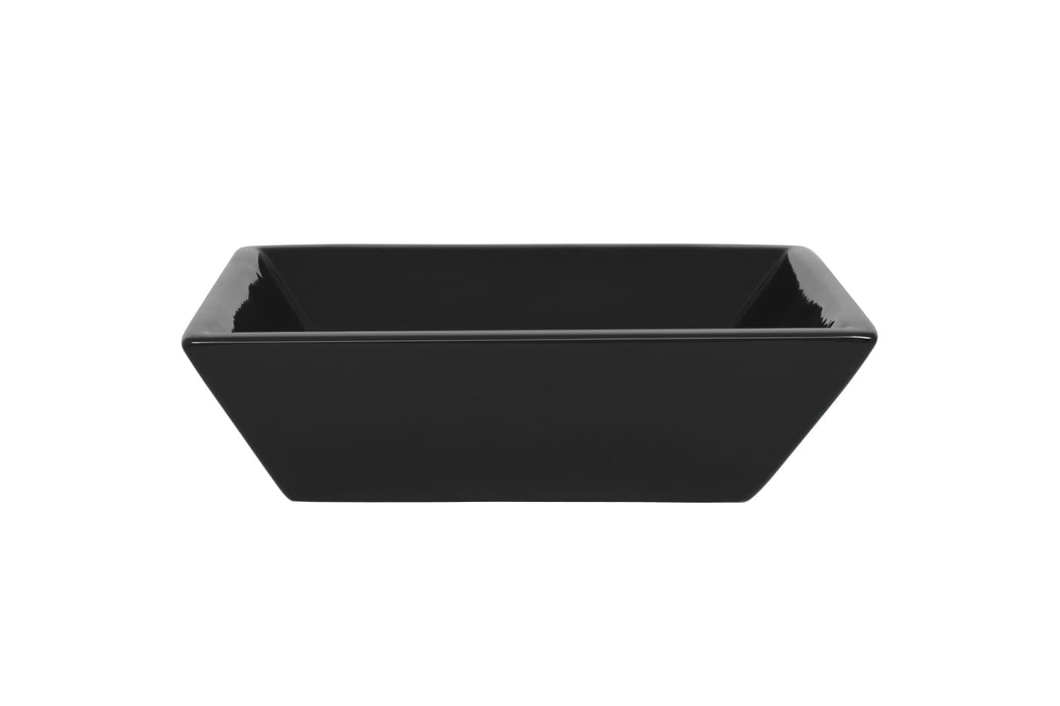 vidaXL 142739 Basin Ceramic Square Black 41.5x41.5x12cm-5