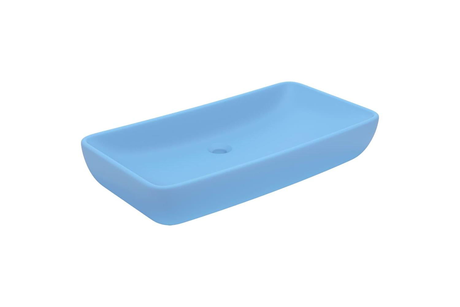 vidaXL 146956 Luxury Basin Rectangular Matt Light Blue 71x38cm Ceramic-2