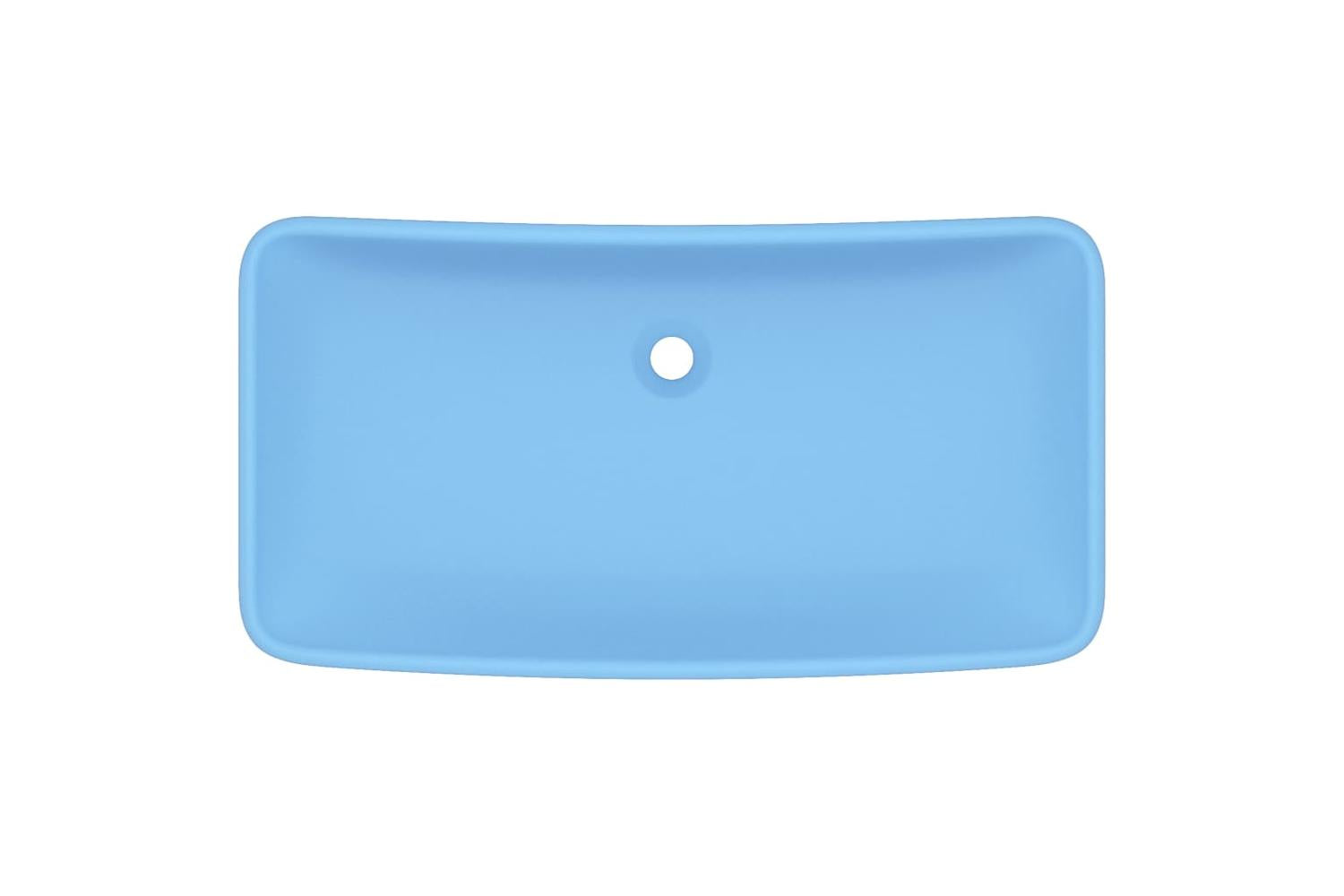 vidaXL 146956 Luxury Basin Rectangular Matt Light Blue 71x38cm Ceramic-3