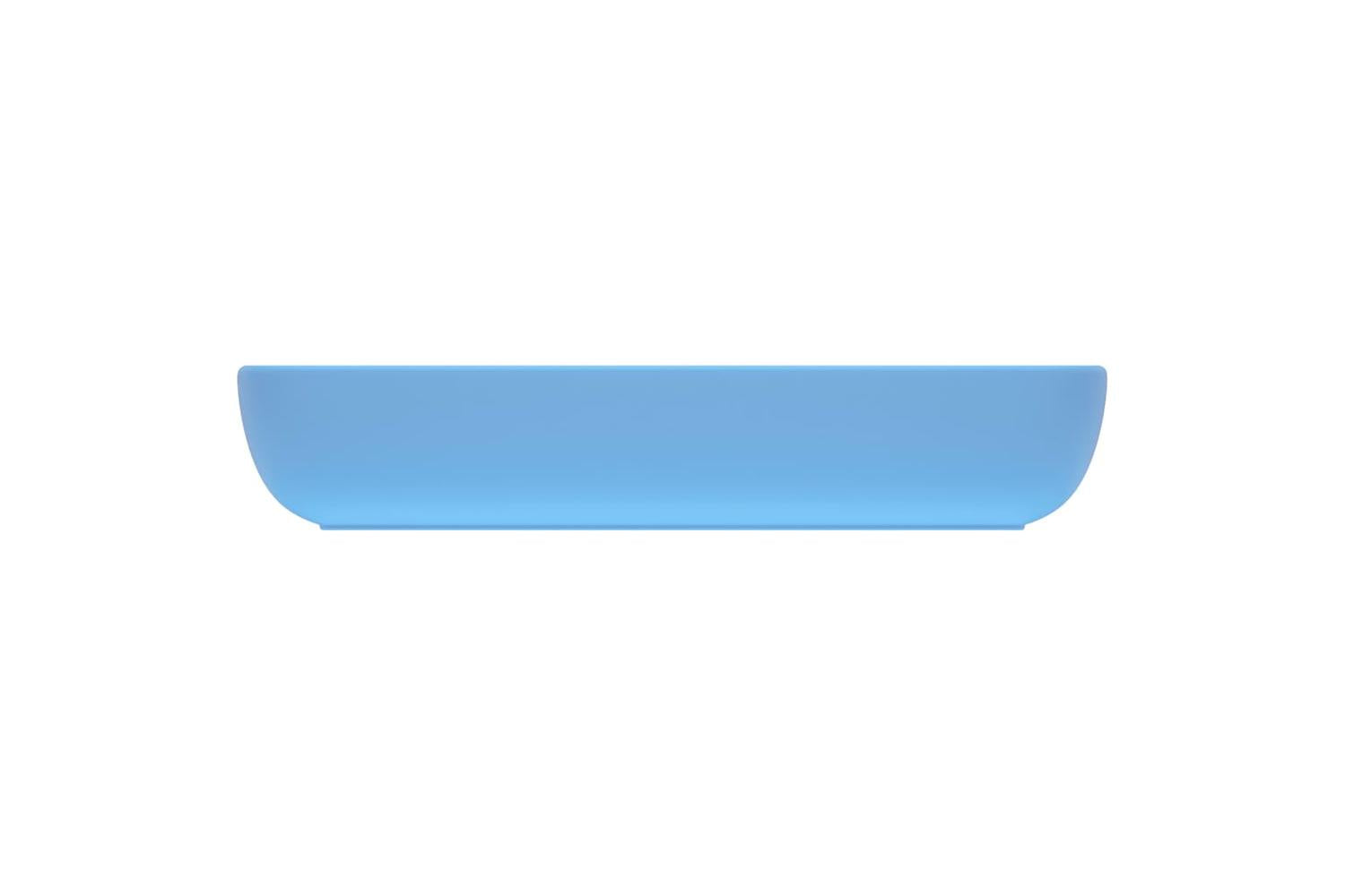 vidaXL 146956 Luxury Basin Rectangular Matt Light Blue 71x38cm Ceramic-4